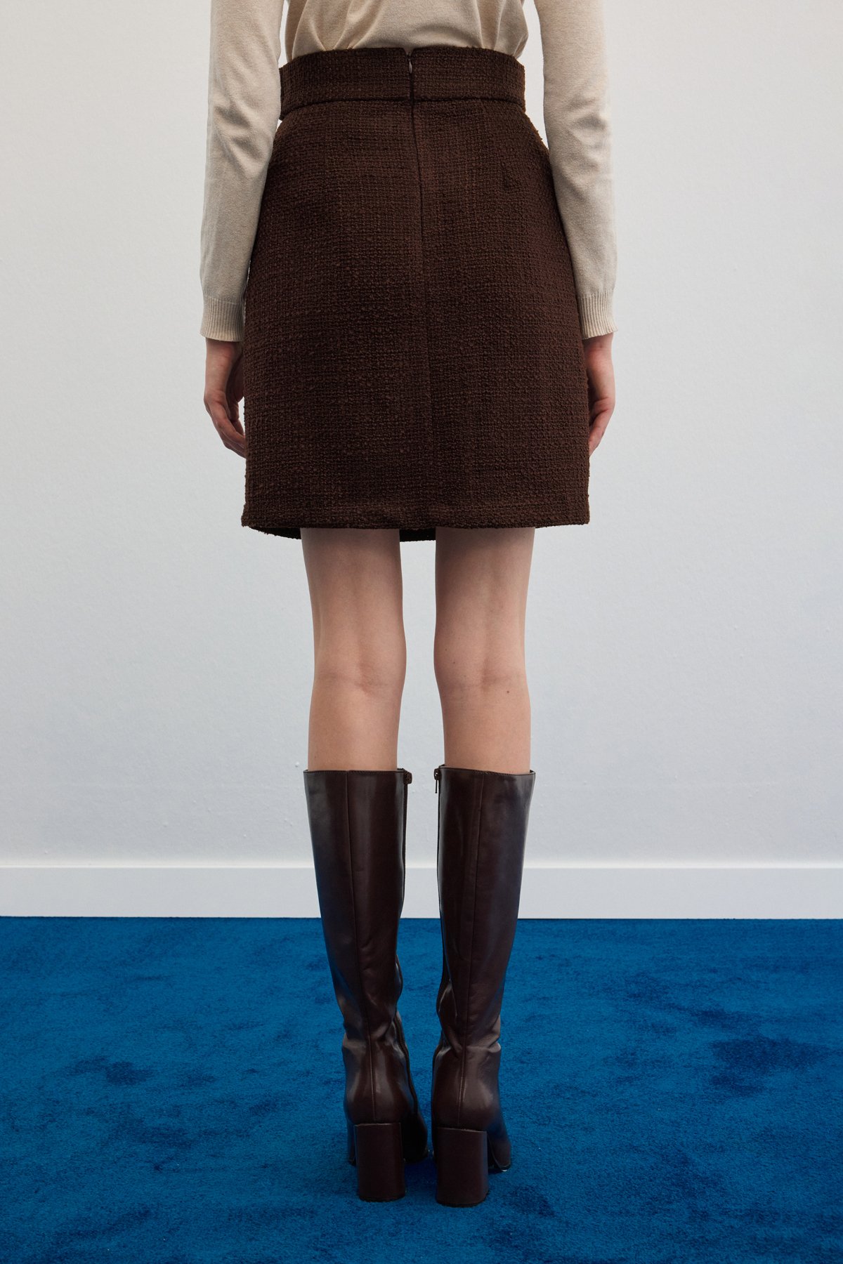 Mini Boy Tüvit Etek - Kahve