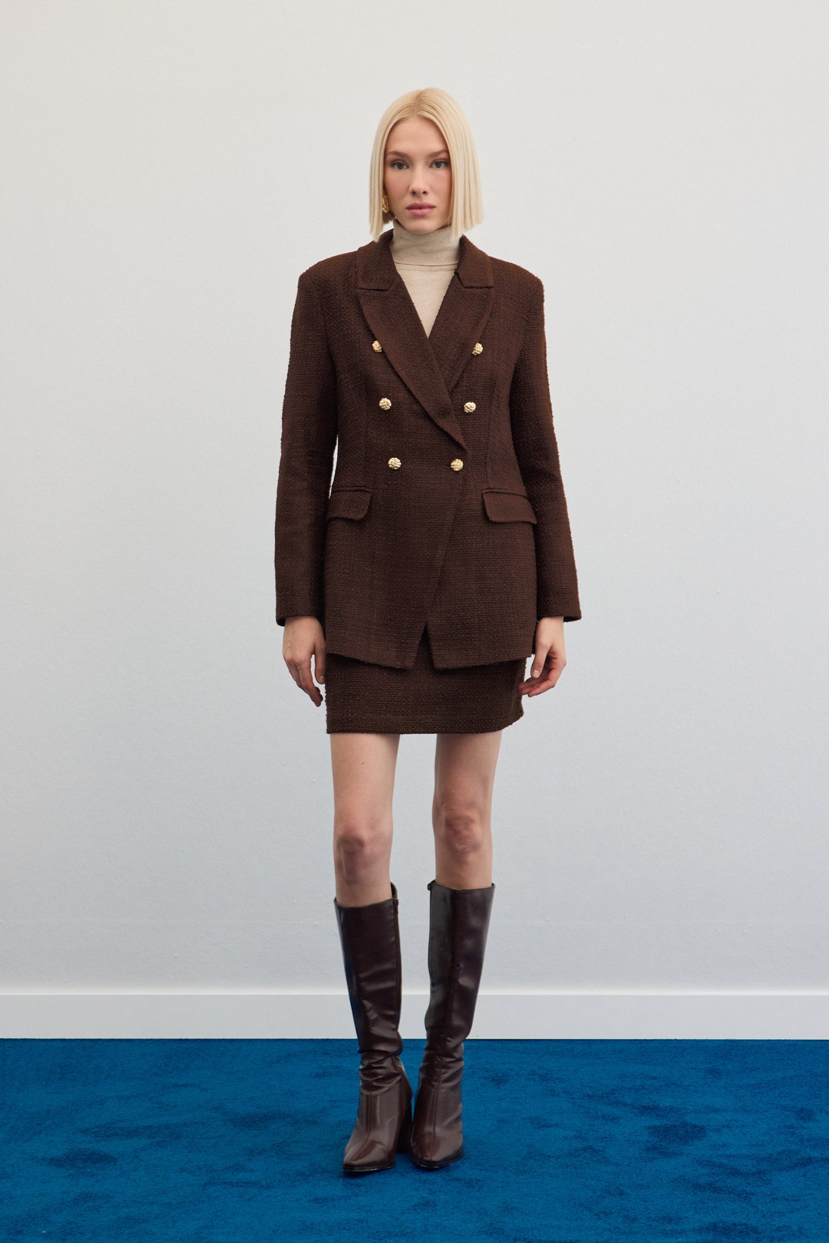 Mini Boy Tüvit Etek - Kahve