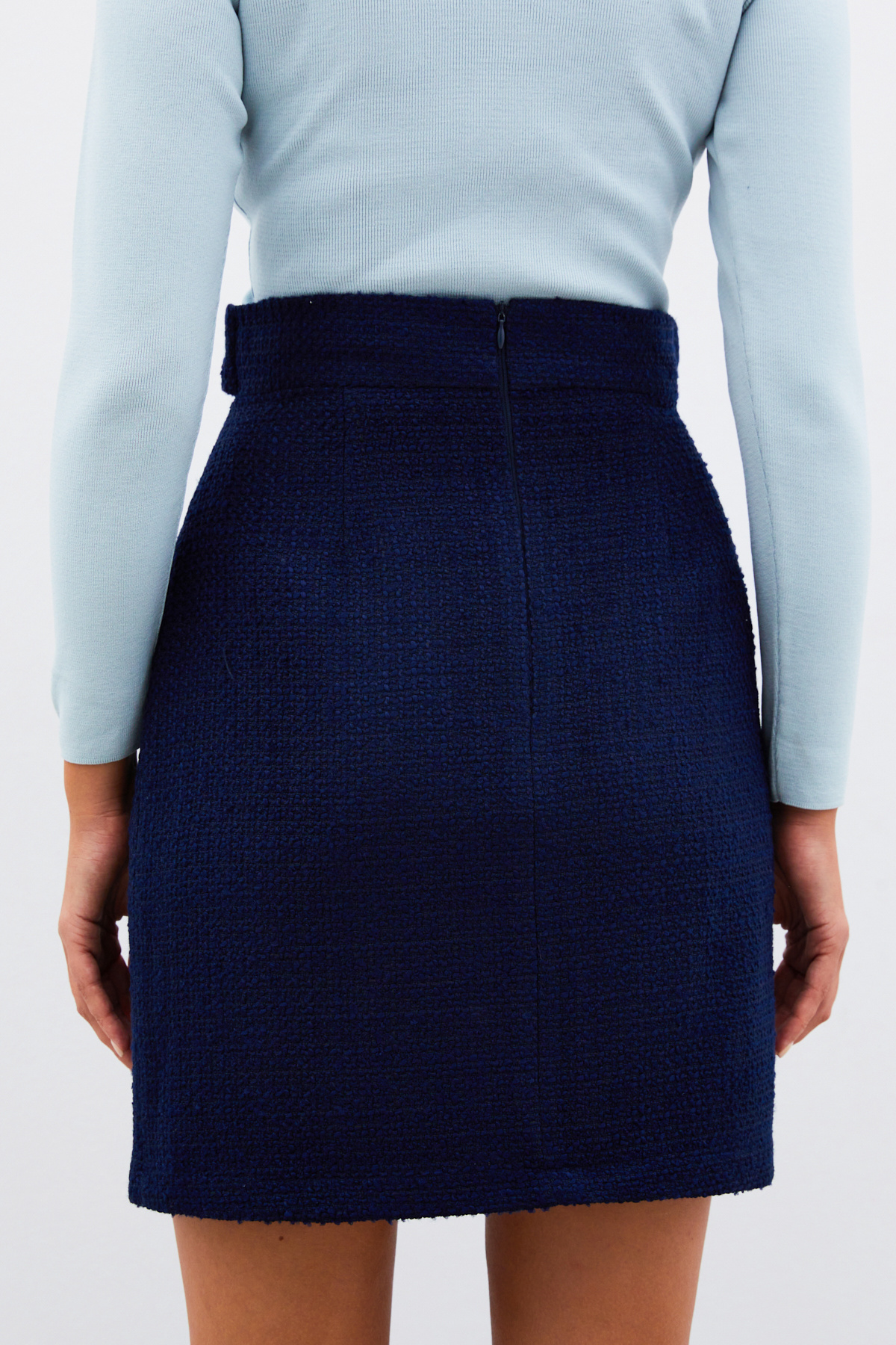 Mini Tweed Skirt - BLUE