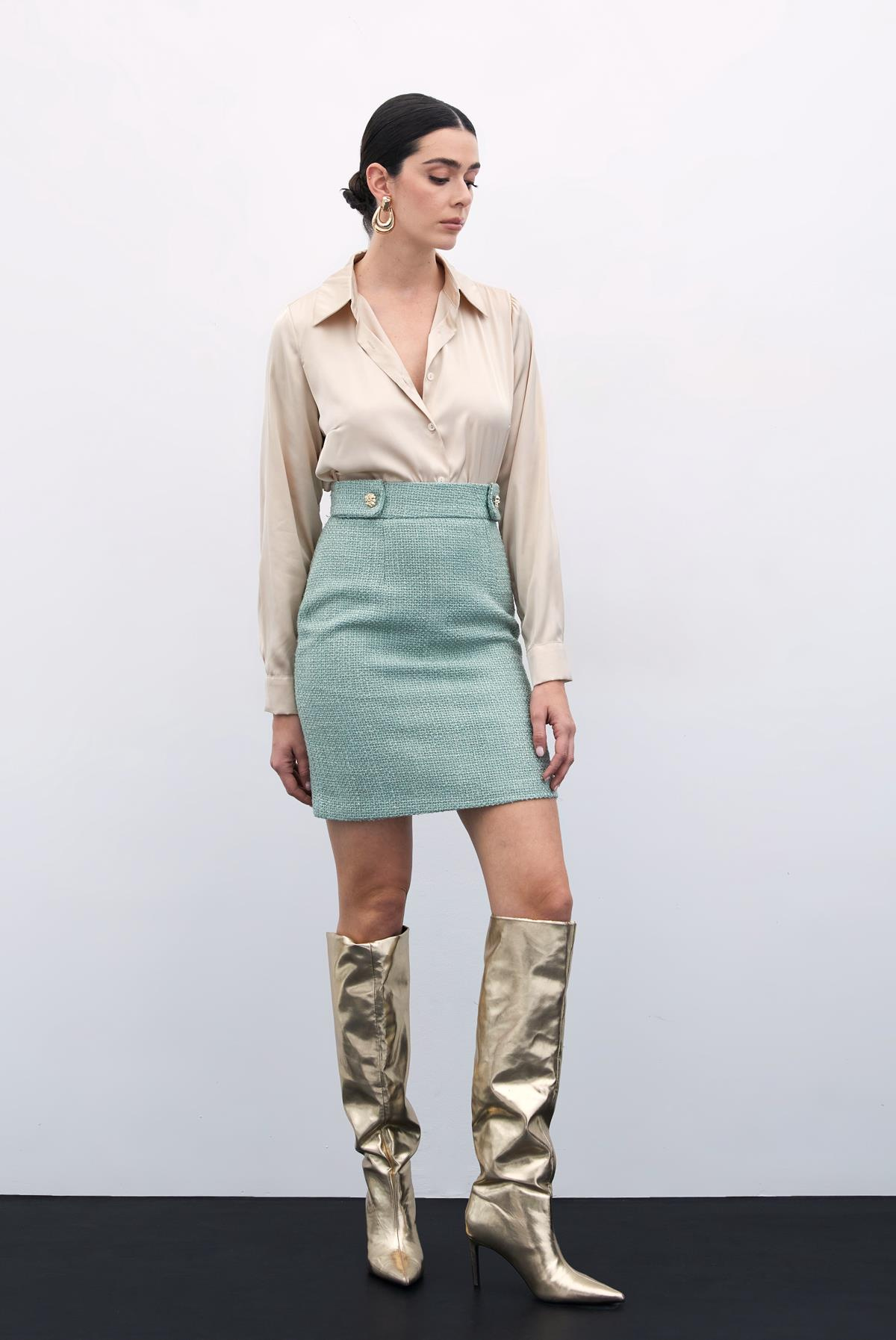 Mini Boy Tüvit Etek - Mint