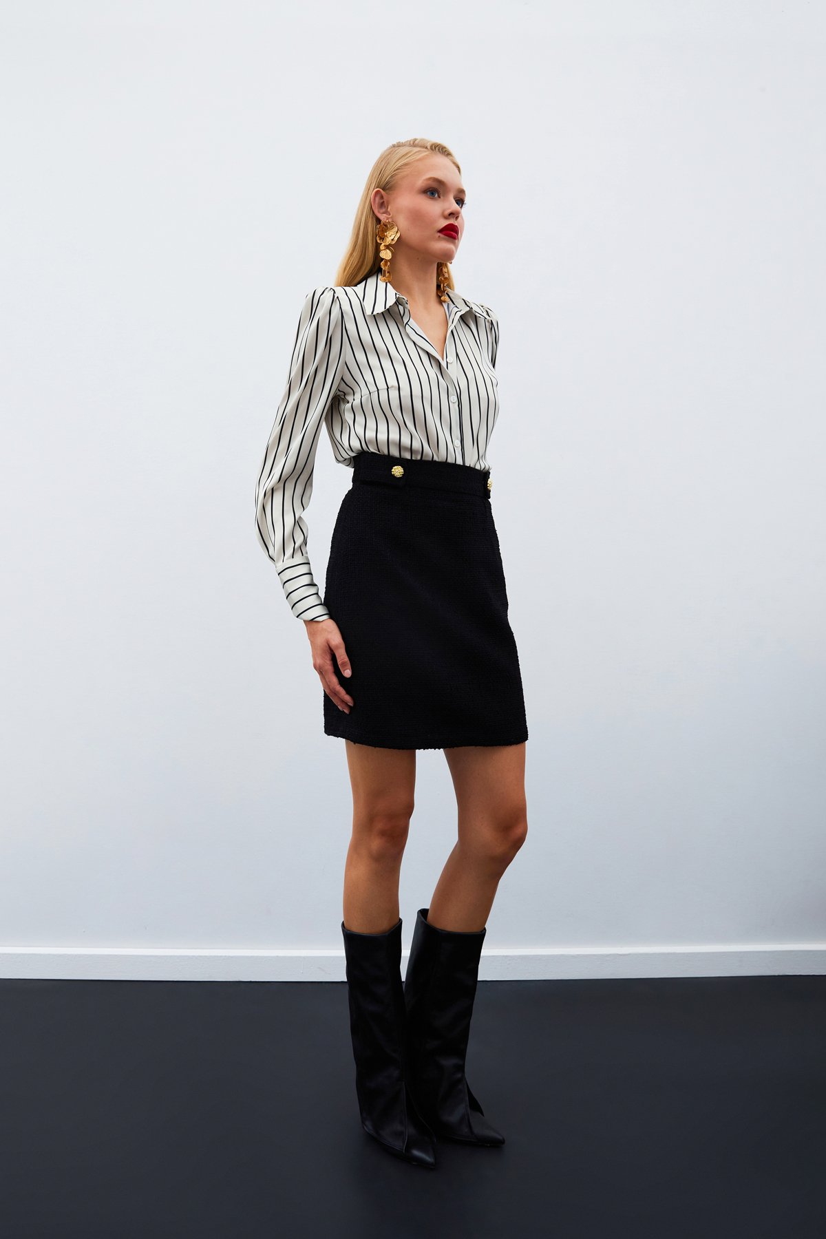 Mini Boy Tüvit Etek - SİYAH