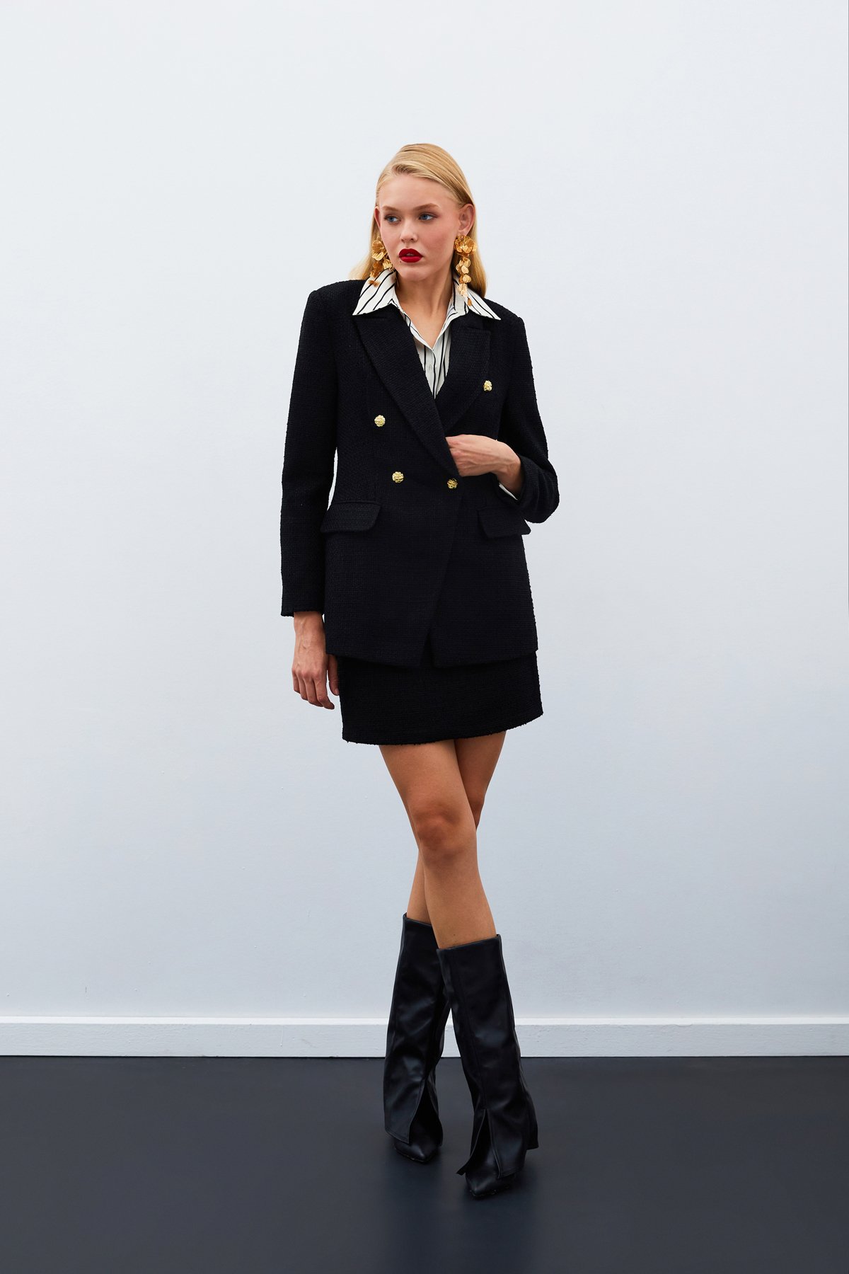 Mini Boy Tüvit Etek - SİYAH