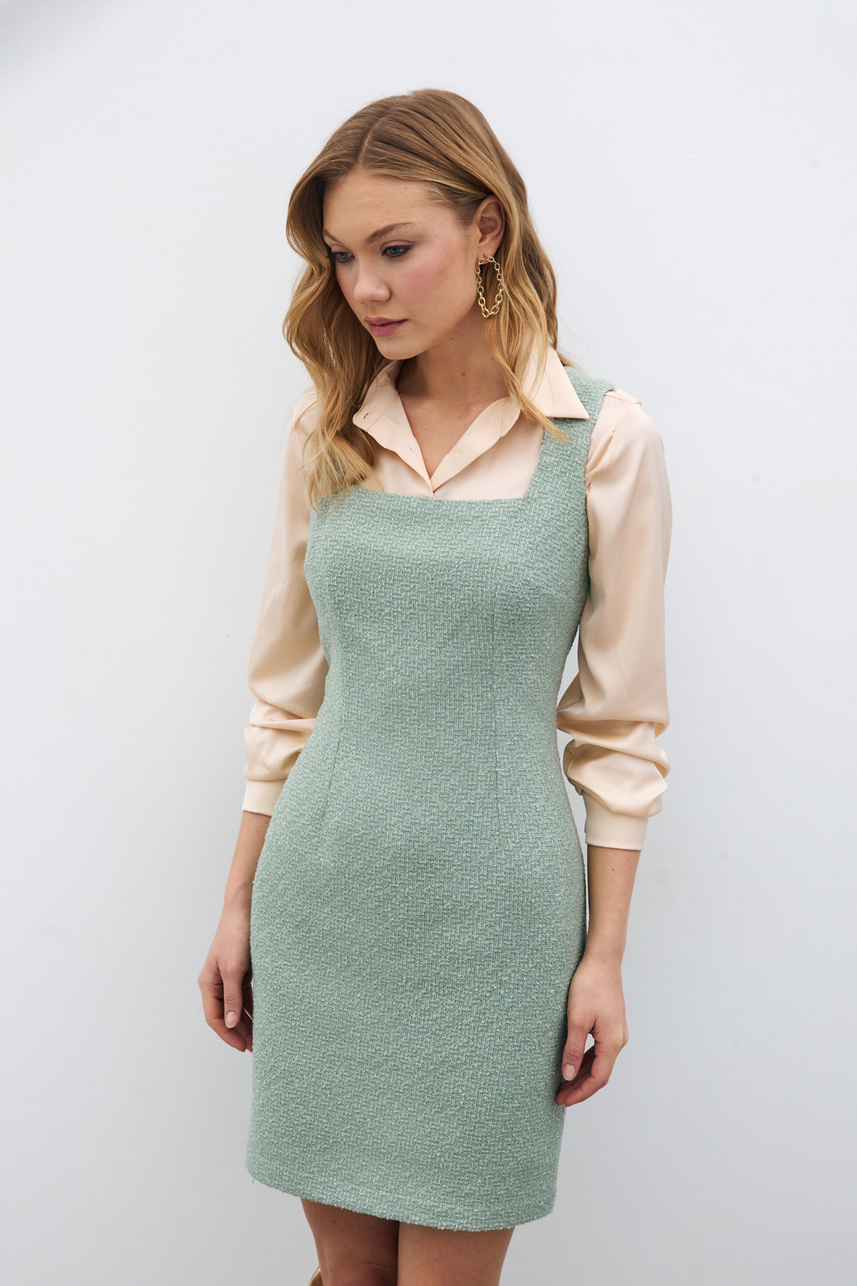 Mini Tweed Dress - Mınt