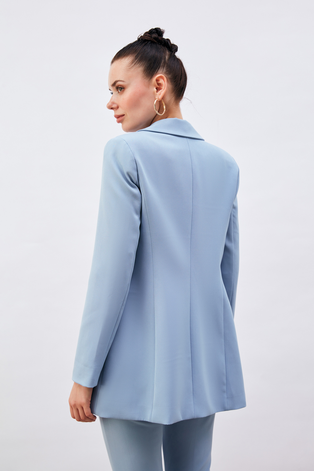 Mono Yaka Klasik Ceket - BEBE MAVİ