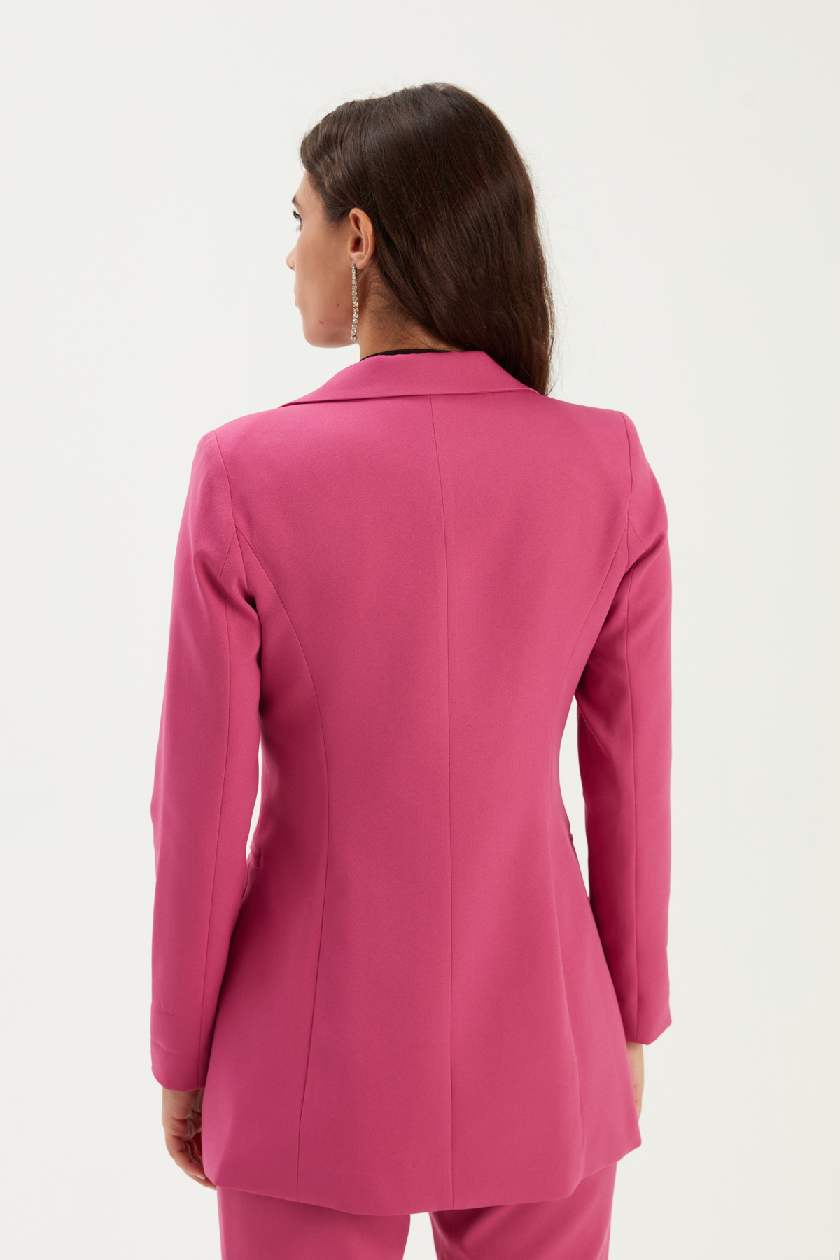 Mono yaka klasik ceket - FUŞYA