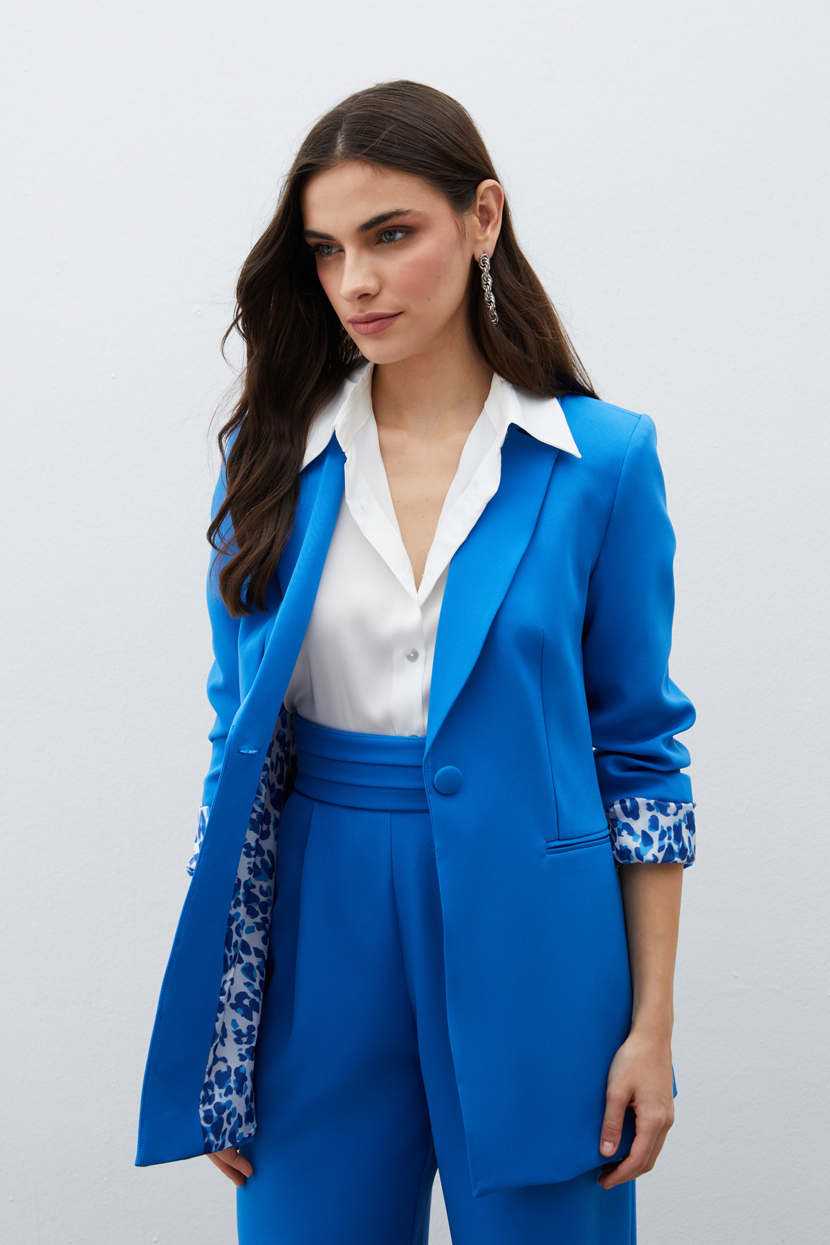 Mono Yaka Klasik Ceket - İNDİGO