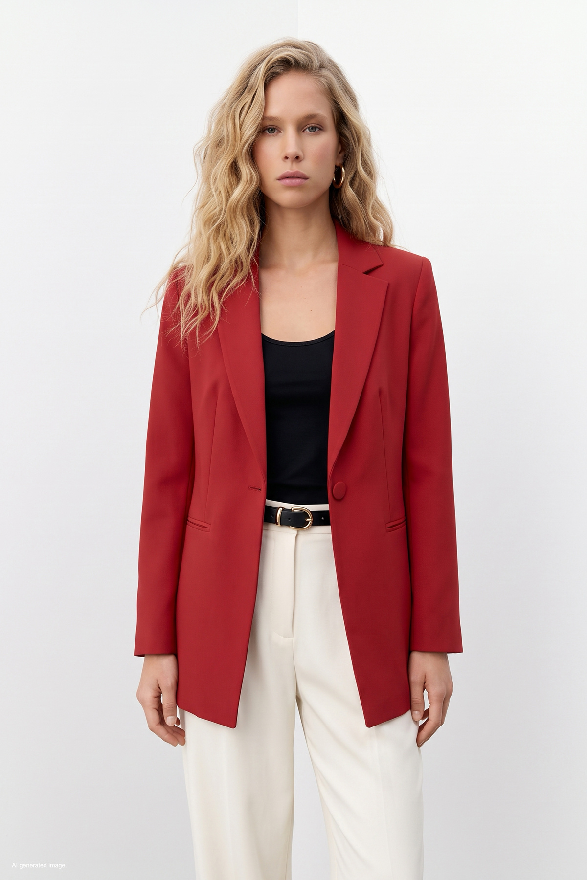 Mono collar classic jacket - Red