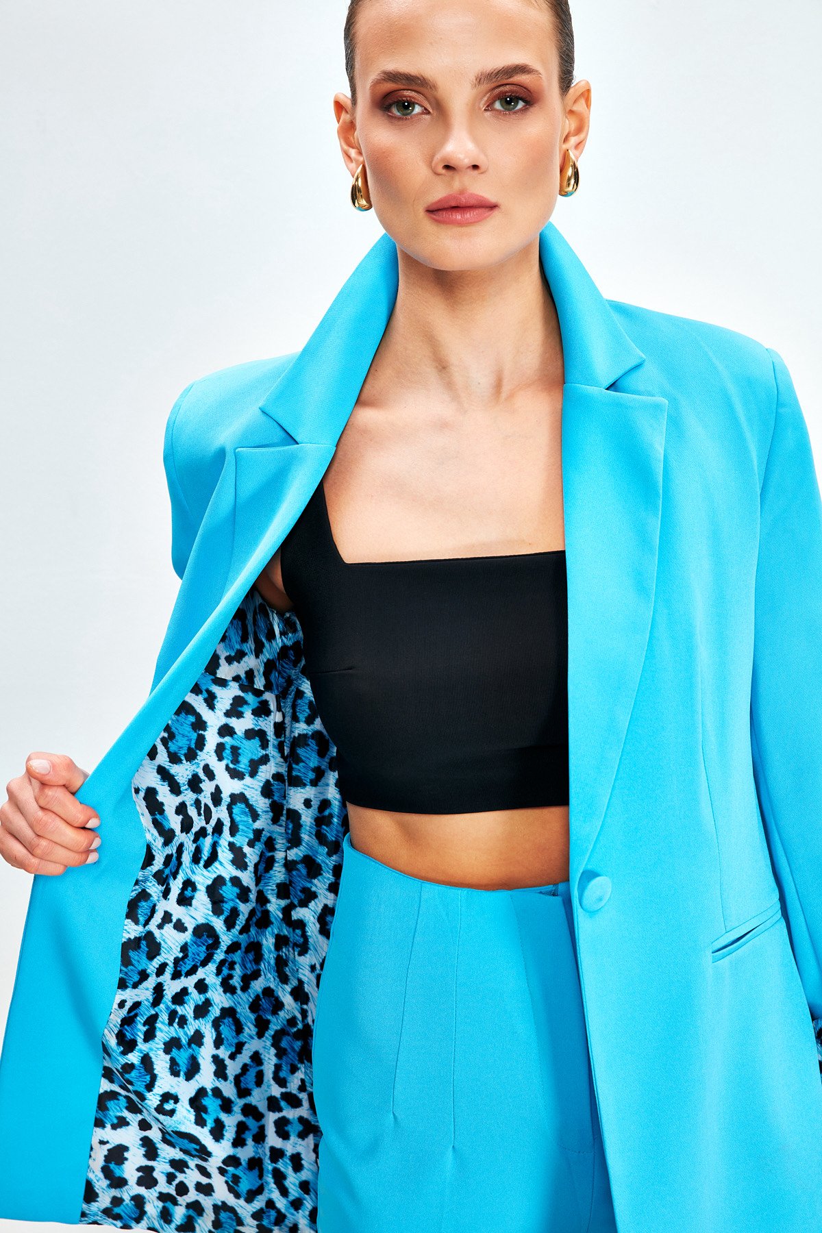 Mono Yaka Klasik Ceket - MAVİ