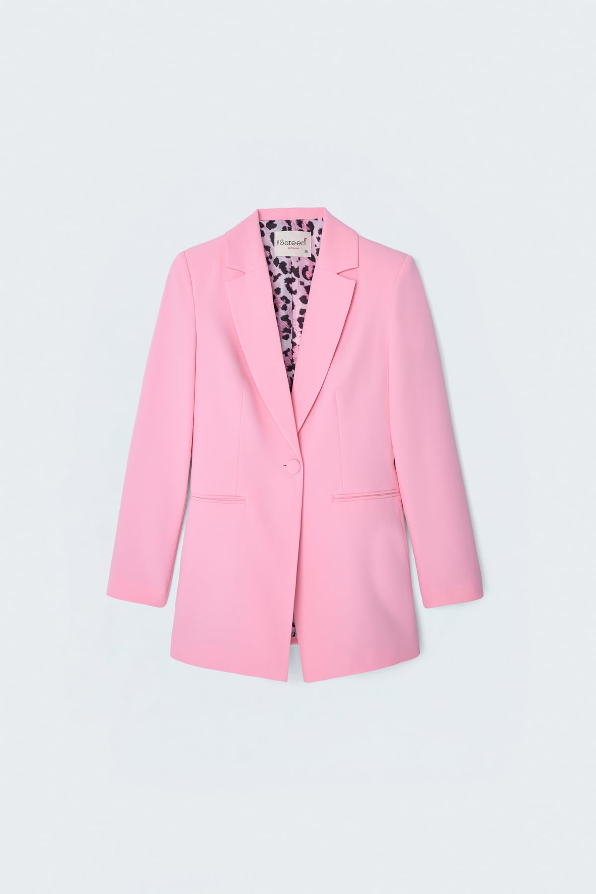 Mono Yaka Klasik Ceket - Pembe