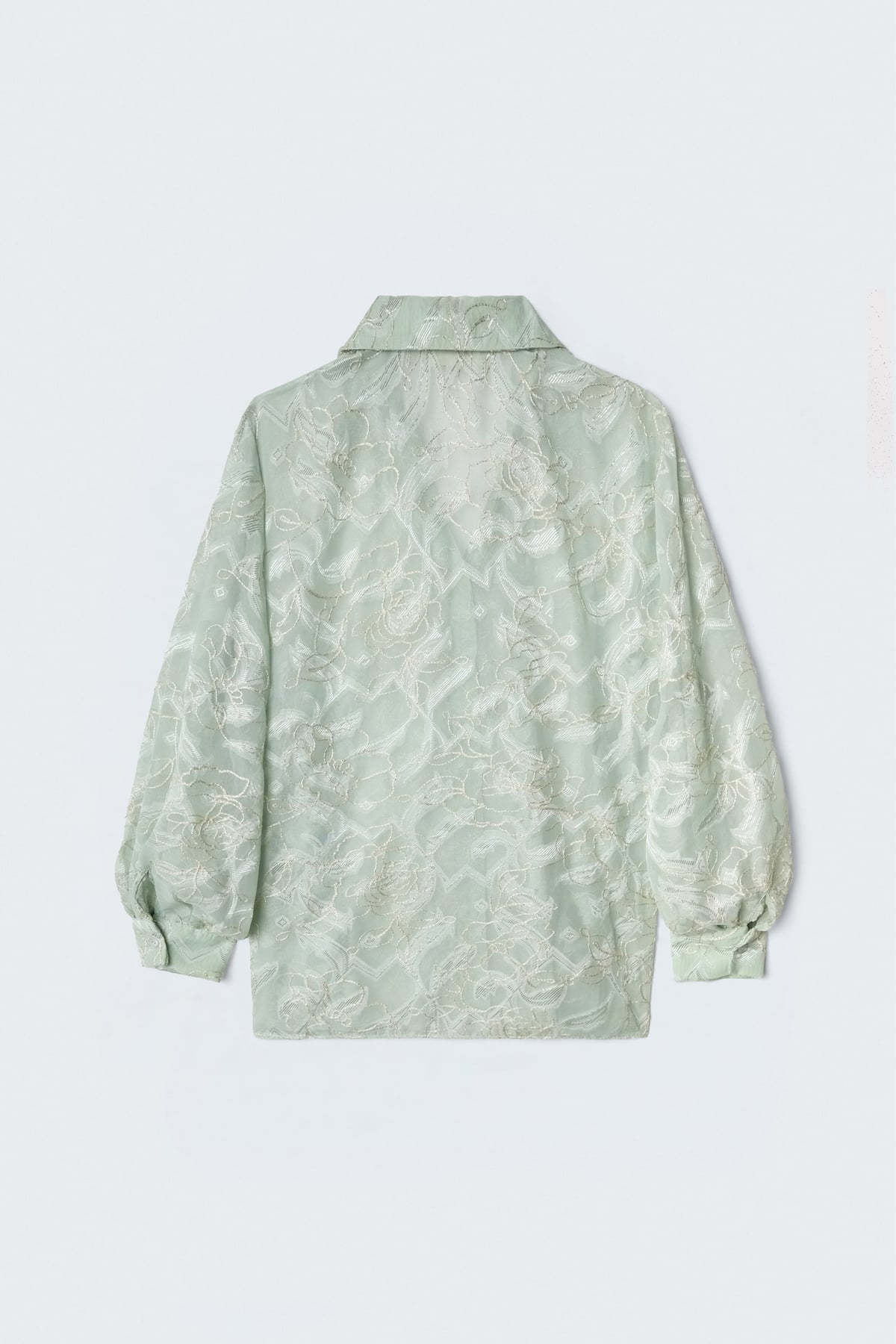 Nakış Detaylı Gömlek - Mint