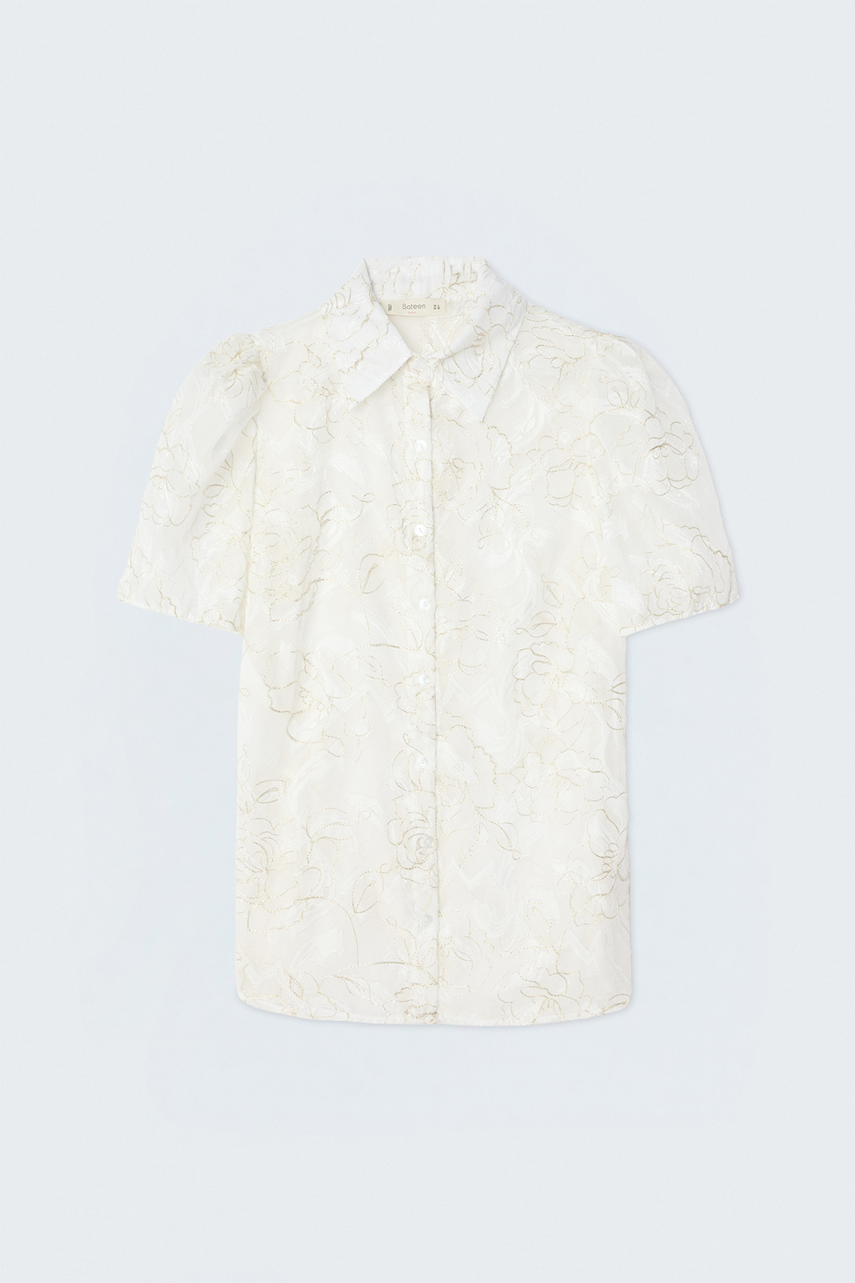 Embroidered Short-Sleeve Shirt - Ecru