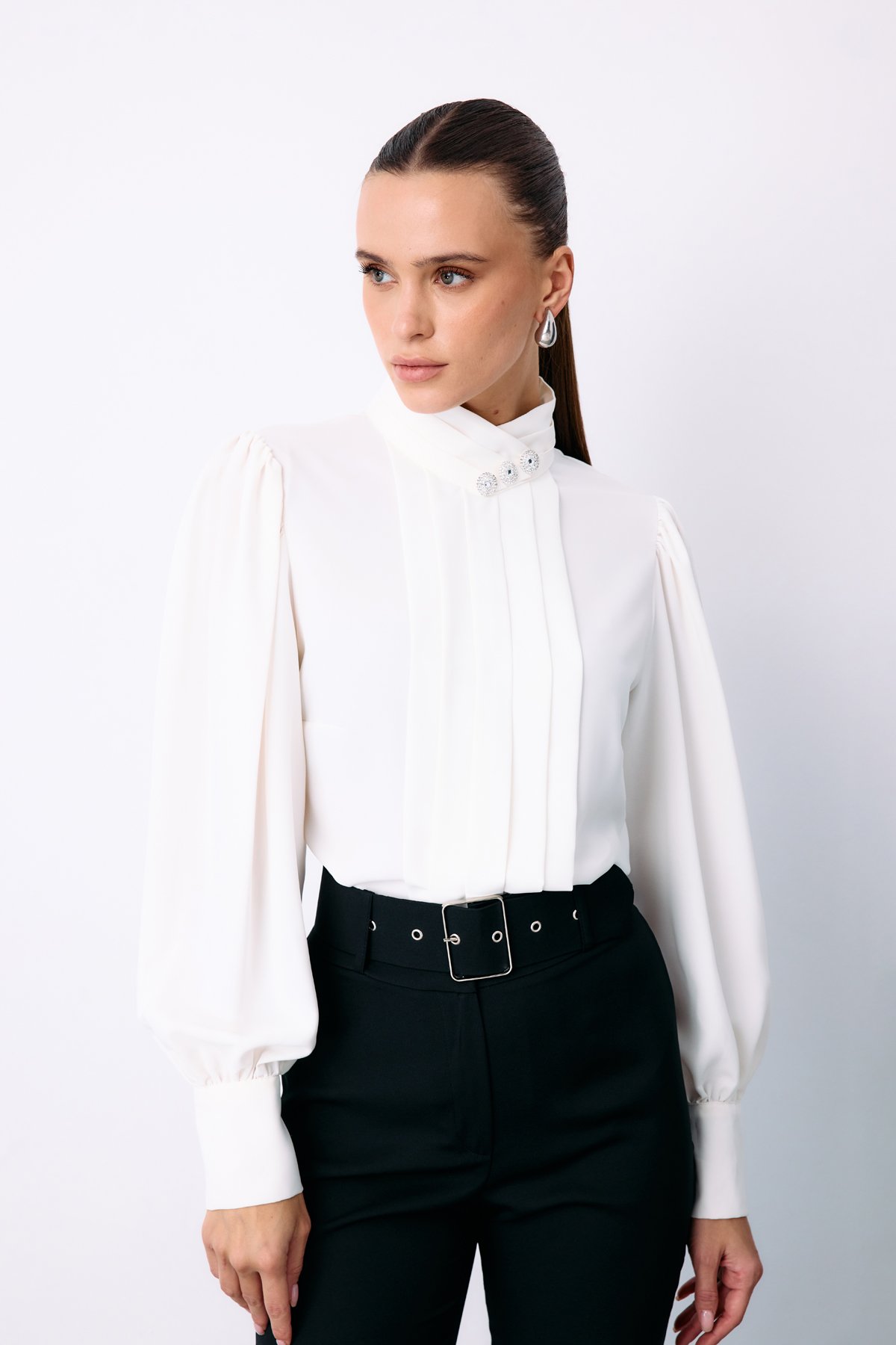 Nervür Detaylı Bluz - EKRU