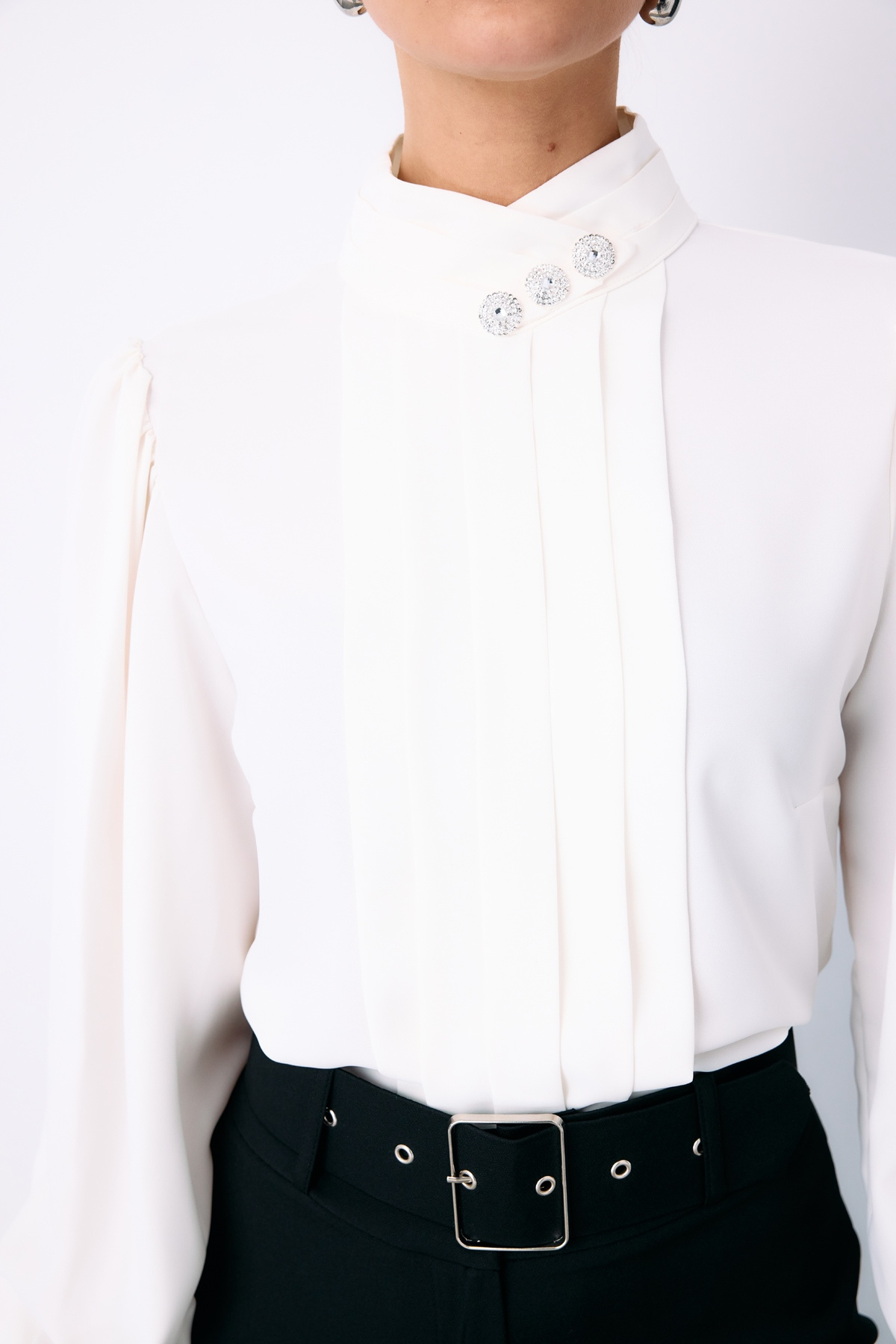 Nervür Detaylı Bluz - EKRU