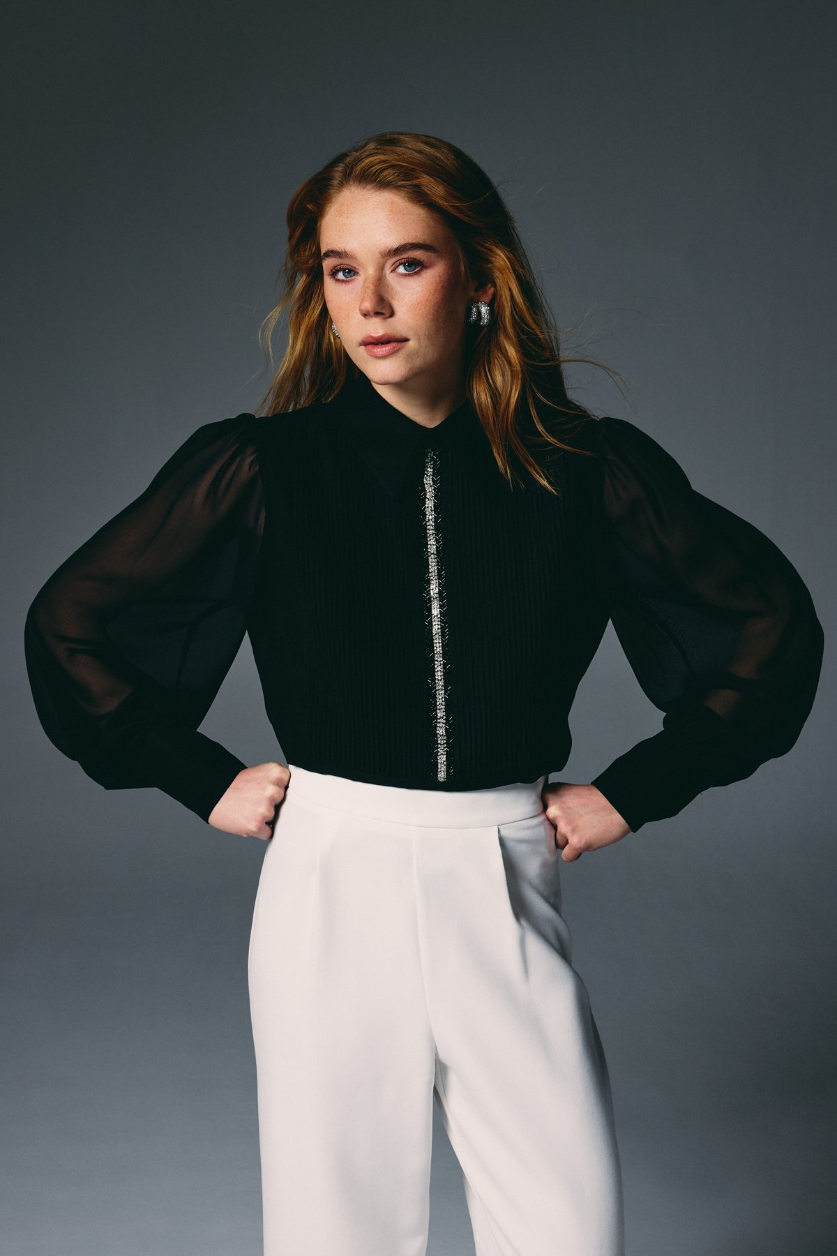 Nervür Detaylı Bluz - Siyah