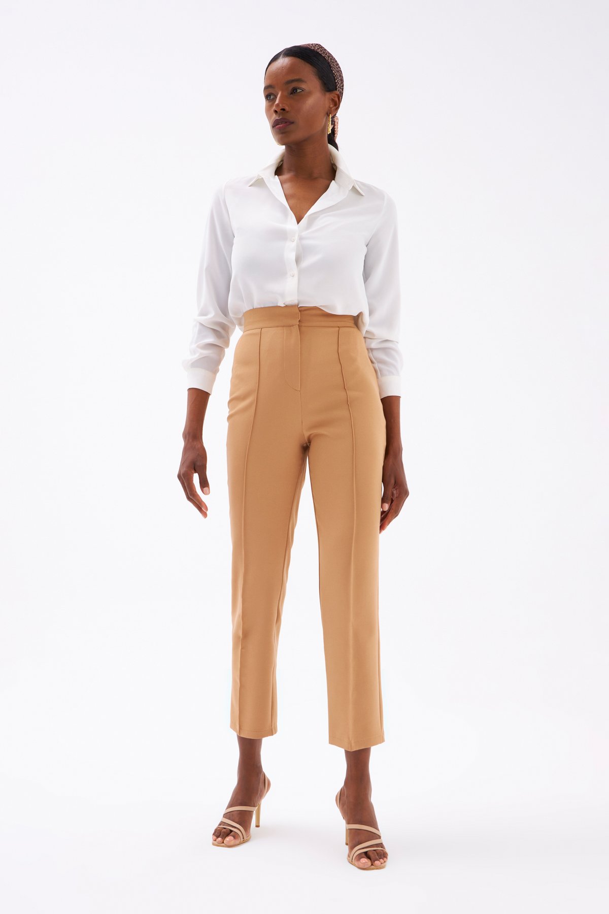 Rib Detailed Classic Trousers - CAMEL