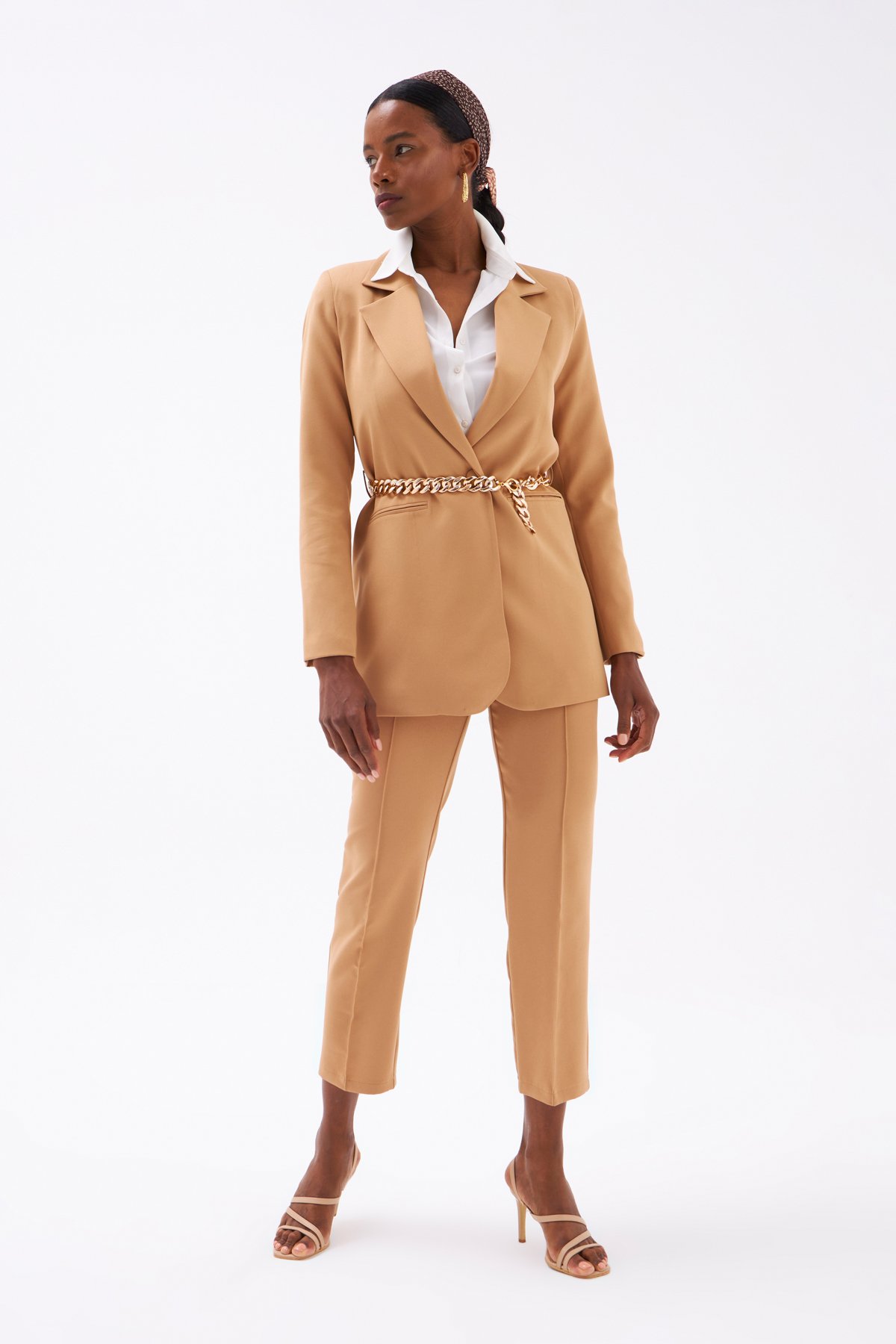 Rib Detailed Classic Trousers - CAMEL