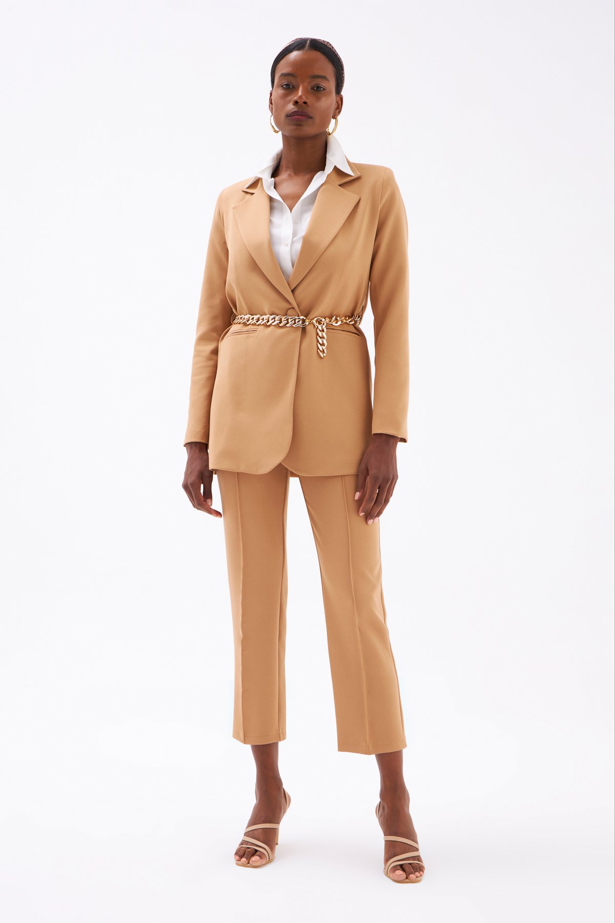 Rib Detailed Classic Trousers - CAMEL