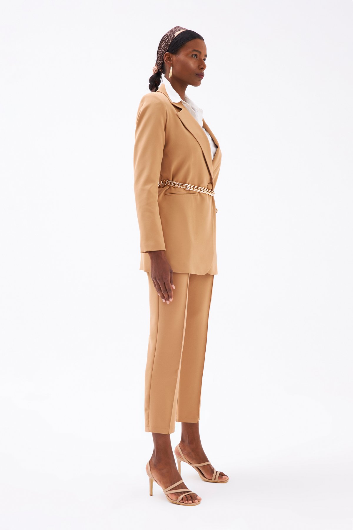 Rib Detailed Classic Trousers - CAMEL