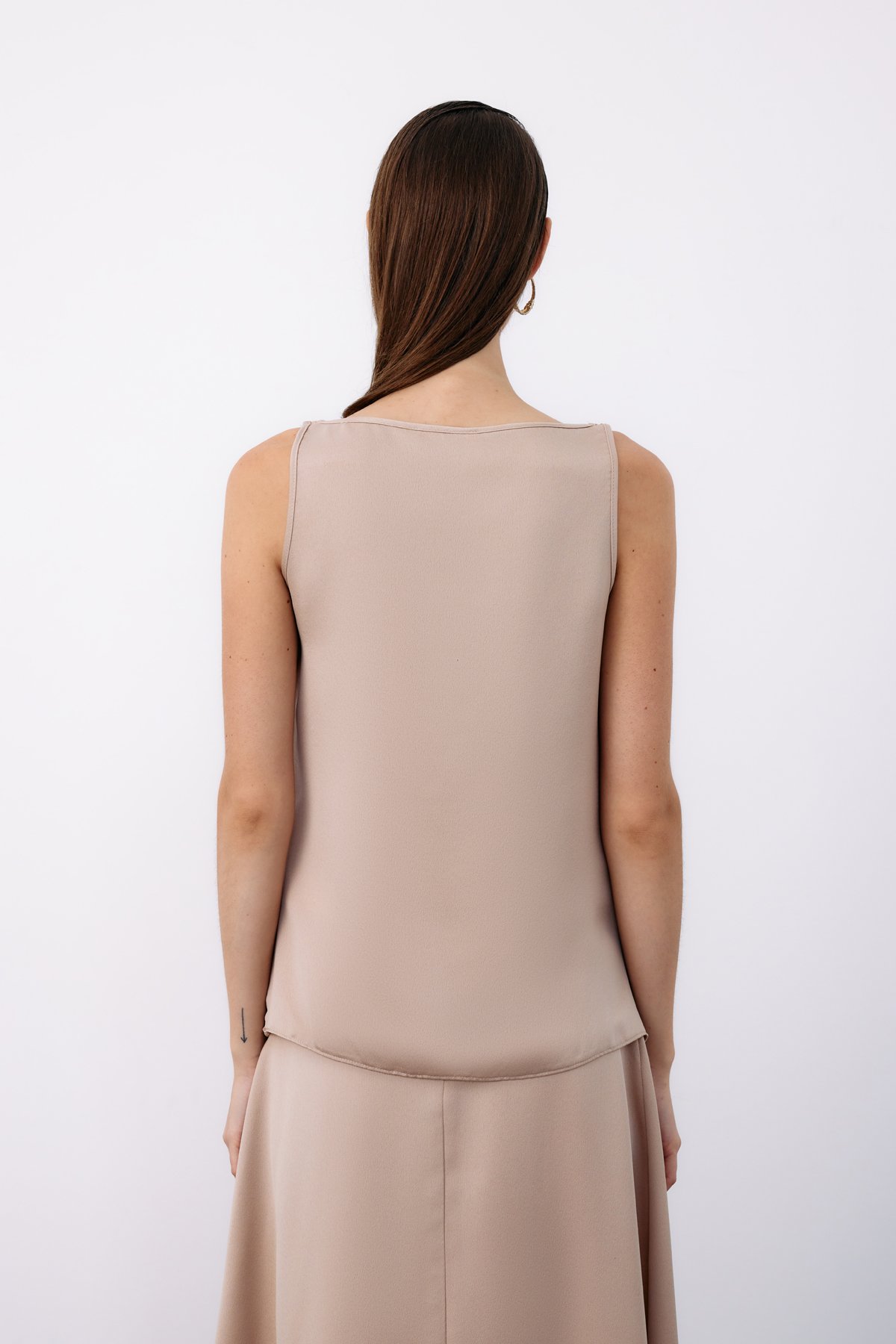 Omuz Aksesuarlı Salaş Bluz - BEJ