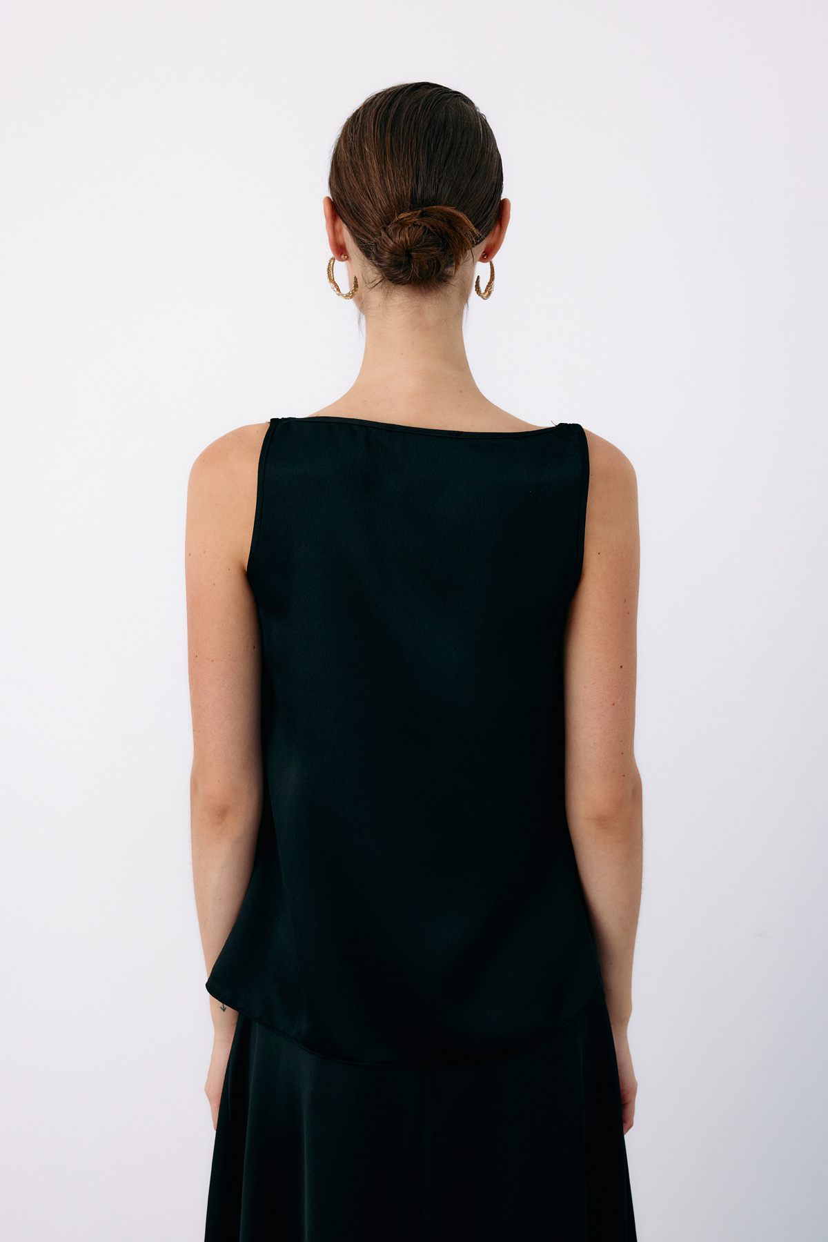 Omuz Aksesuarlı Salaş Bluz - SİYAH