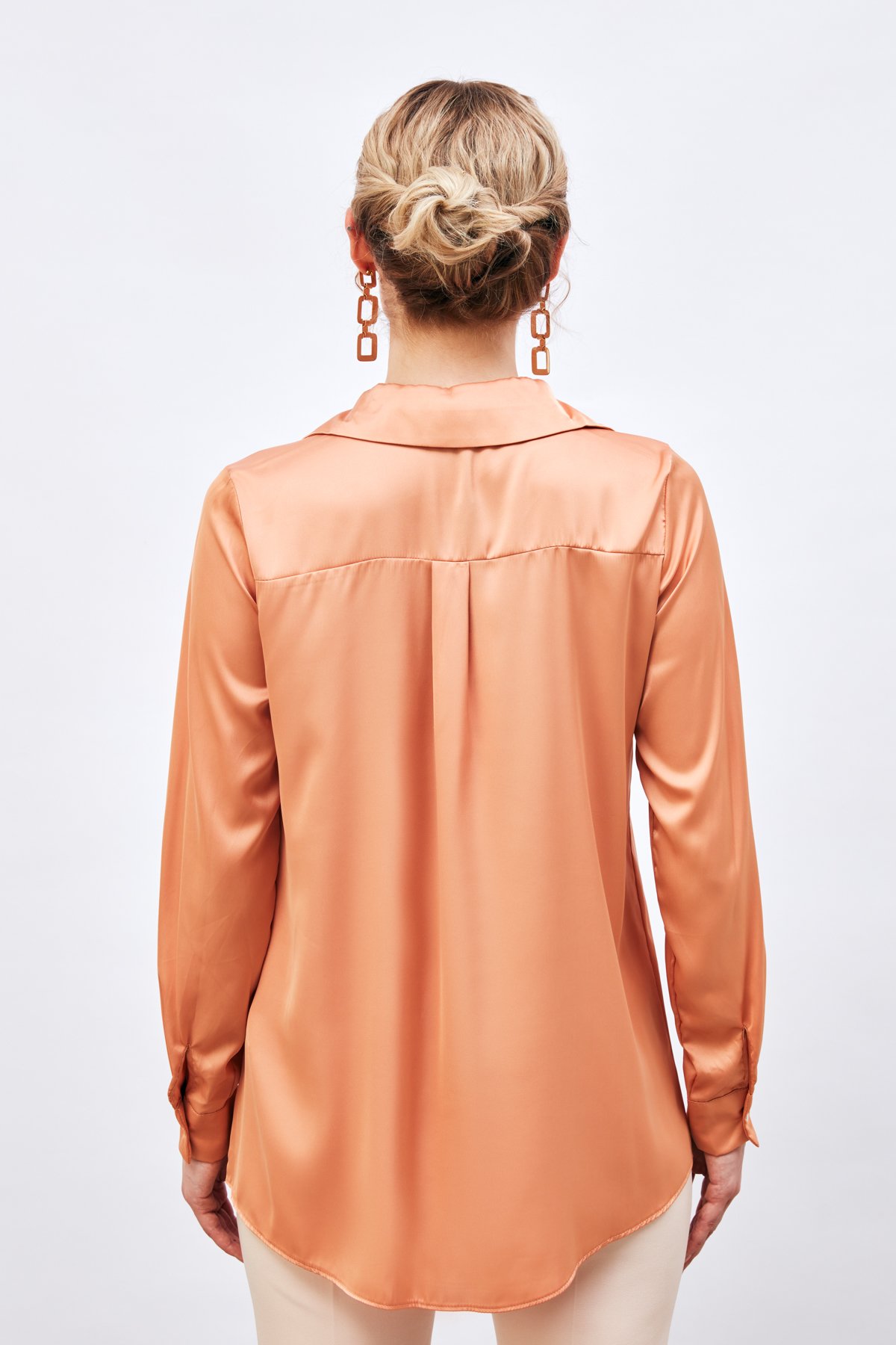 Oversize Saten Gömlek - SOMON