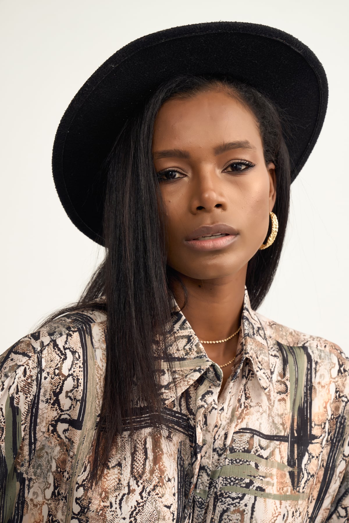 Oversized snake print shirt - GREEN ALMOND