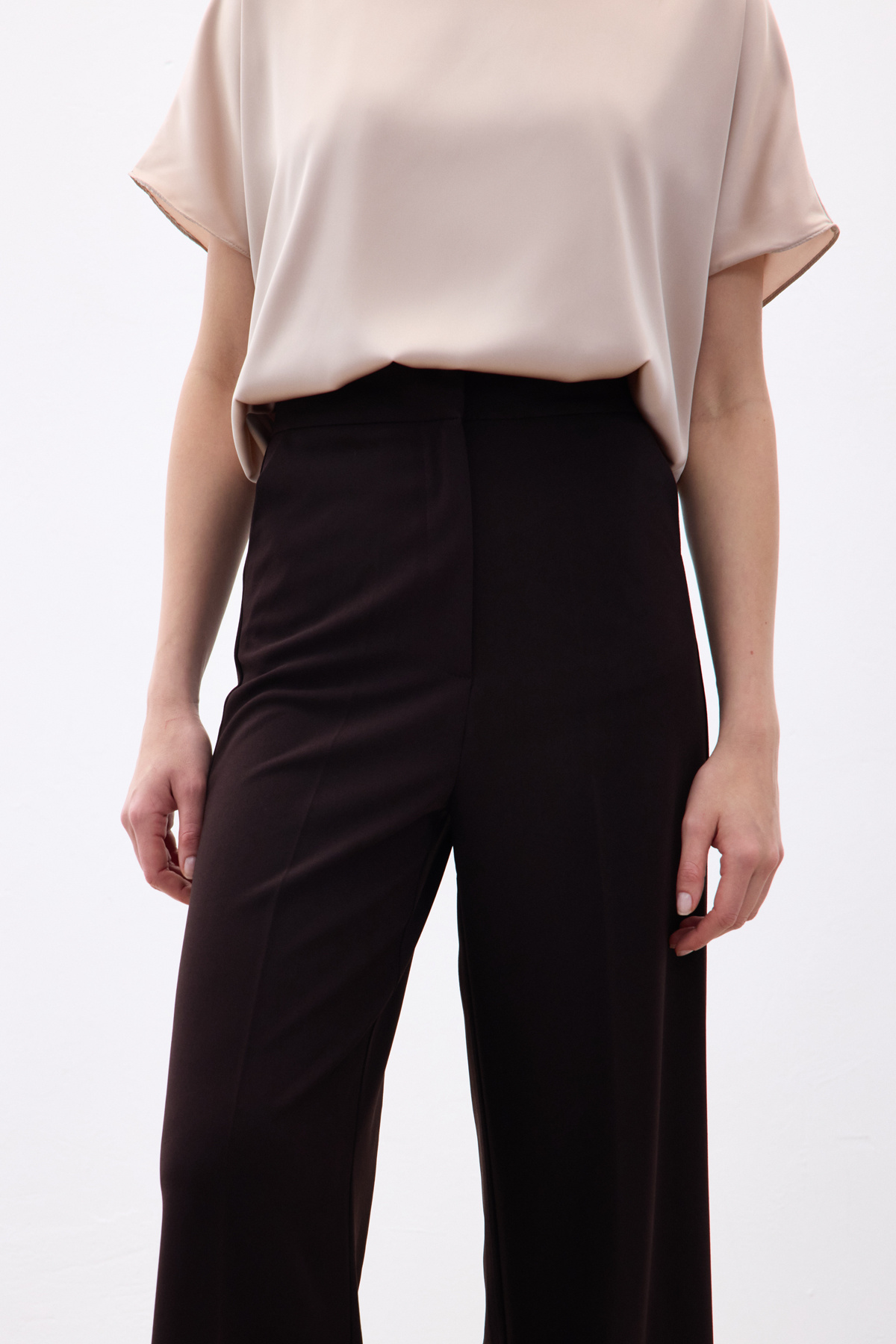 Palazzo Krep Pantolon - Kahve