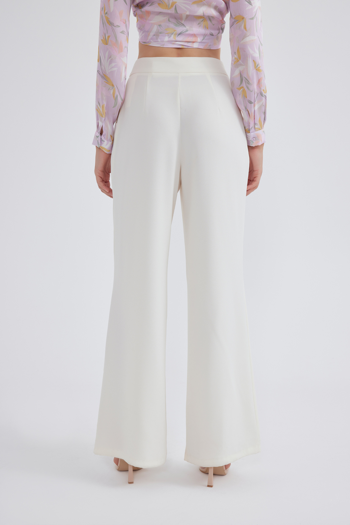 Palazzo krep pantolon - KREM