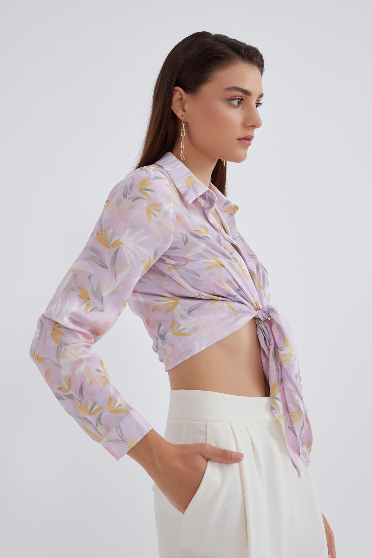 Palazzo krep pantolon - KREM