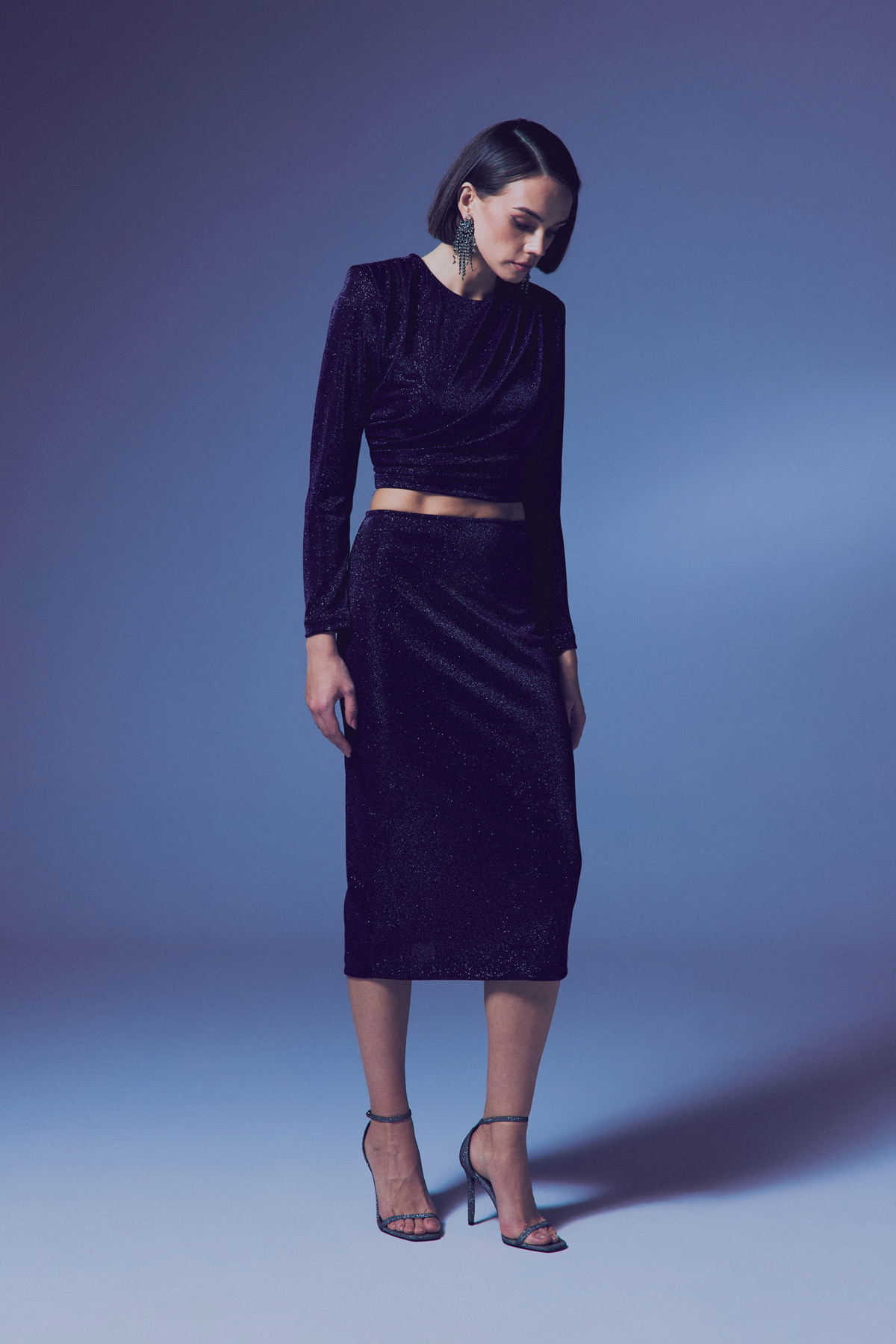 Parlak Kalem Etek - Lacivert