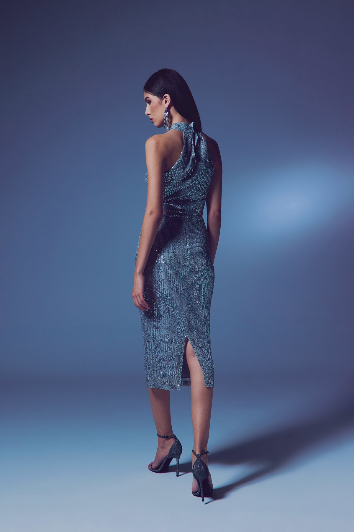 Payet Detaylı Kalem Etek - GÜMÜŞ