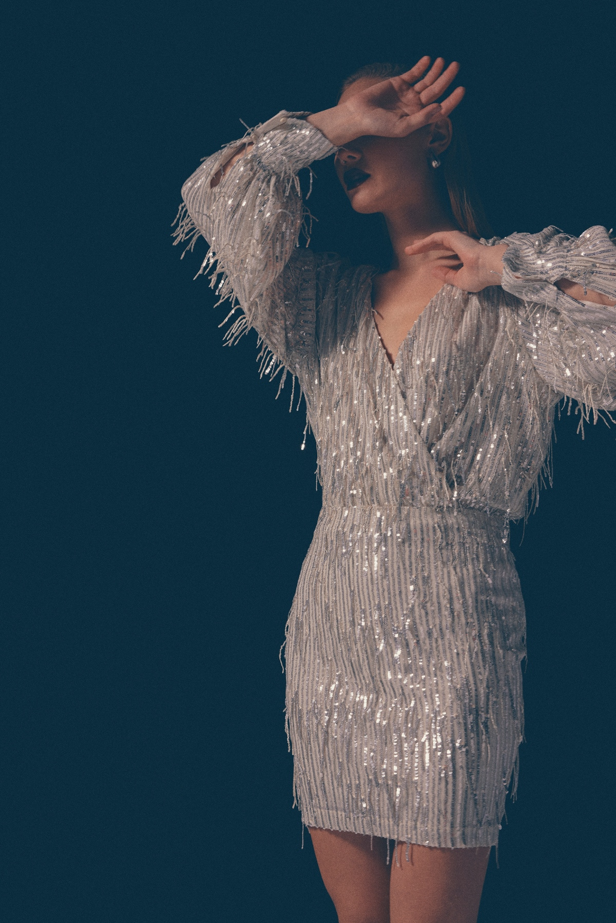 Payet Detaylı Mini Etek - GÜMÜŞ