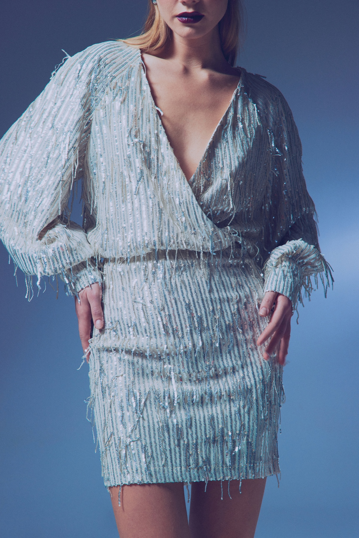 Payet Detaylı Mini Etek - GÜMÜŞ