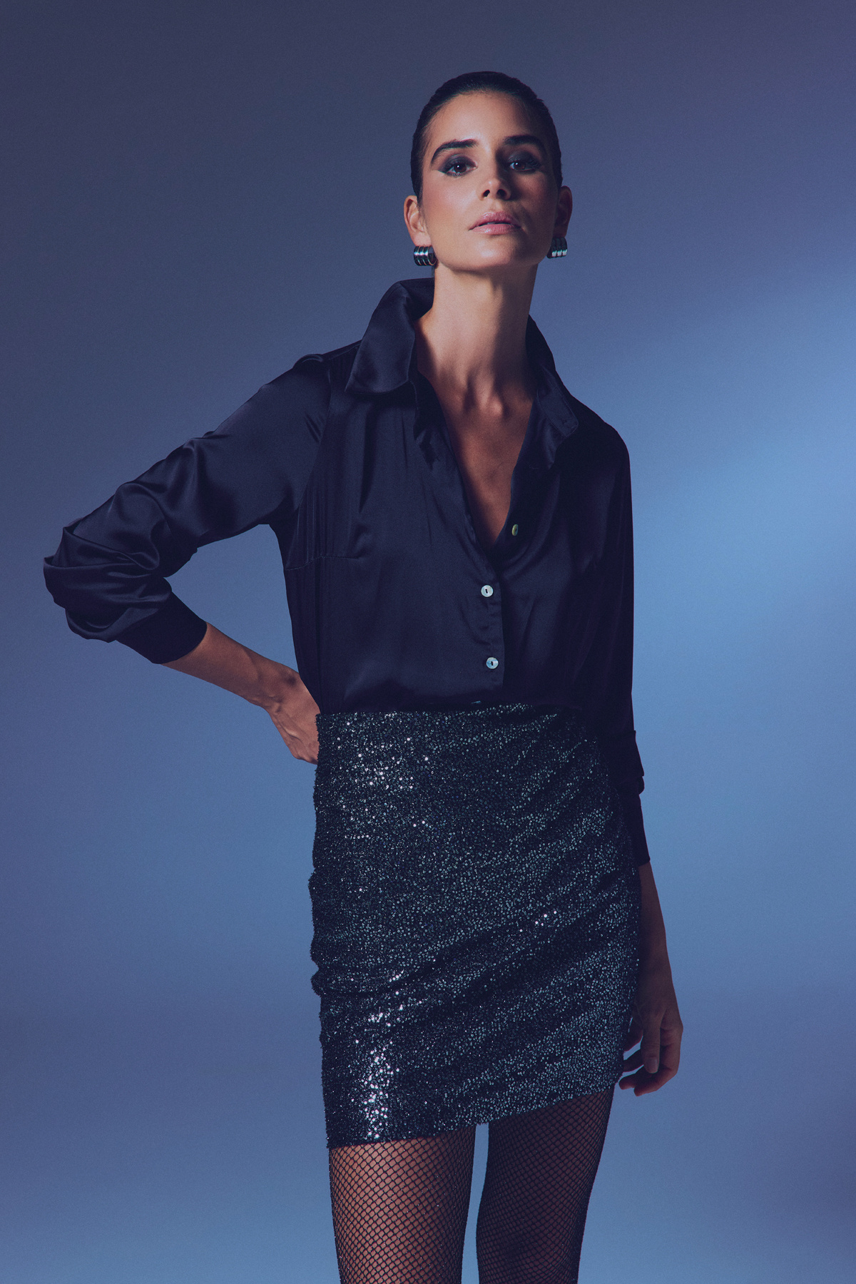 Payet Detaylı Mini Etek - SİYAH