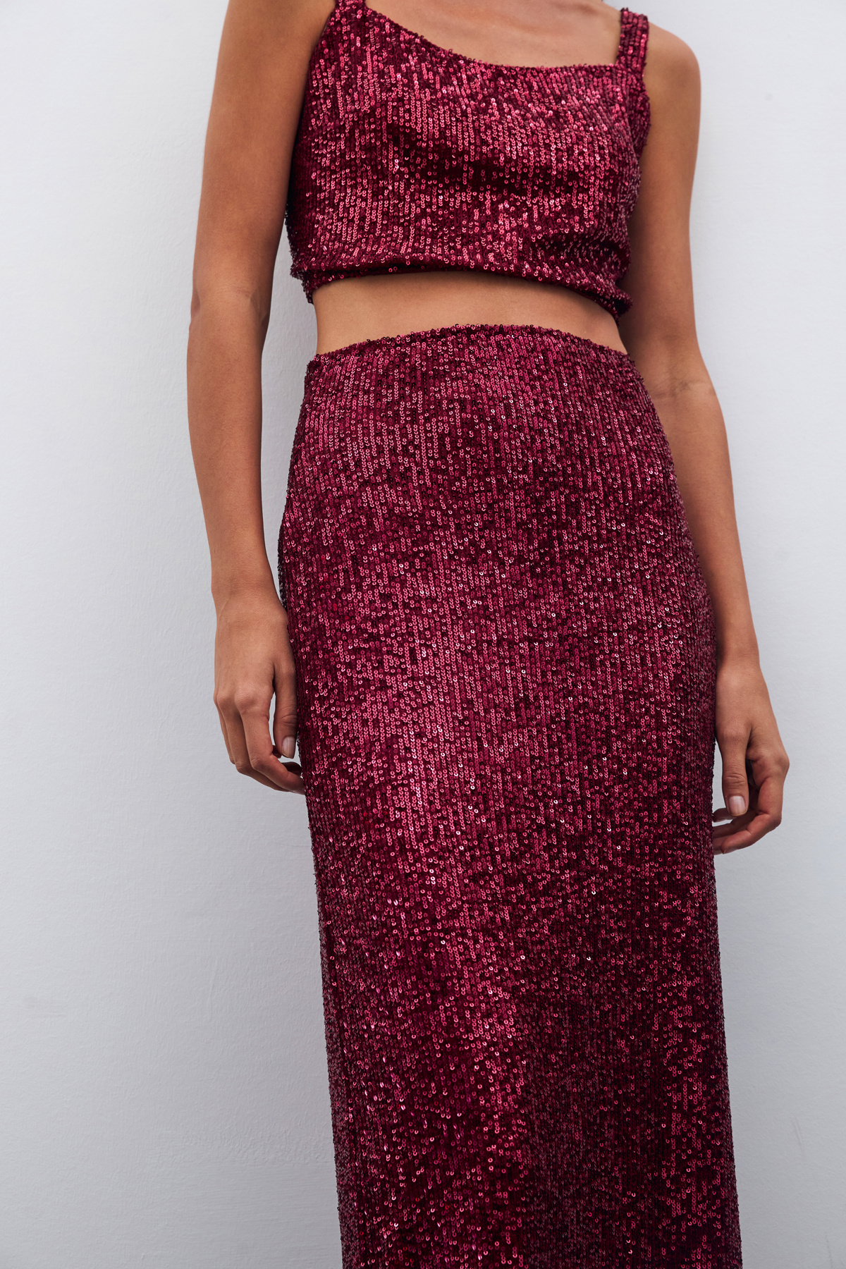 Payetli Crop Bluz - BORDO