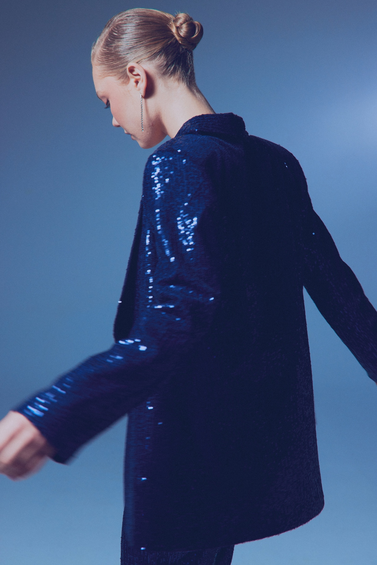 Payetli Salaş Ceket - LACİVERT