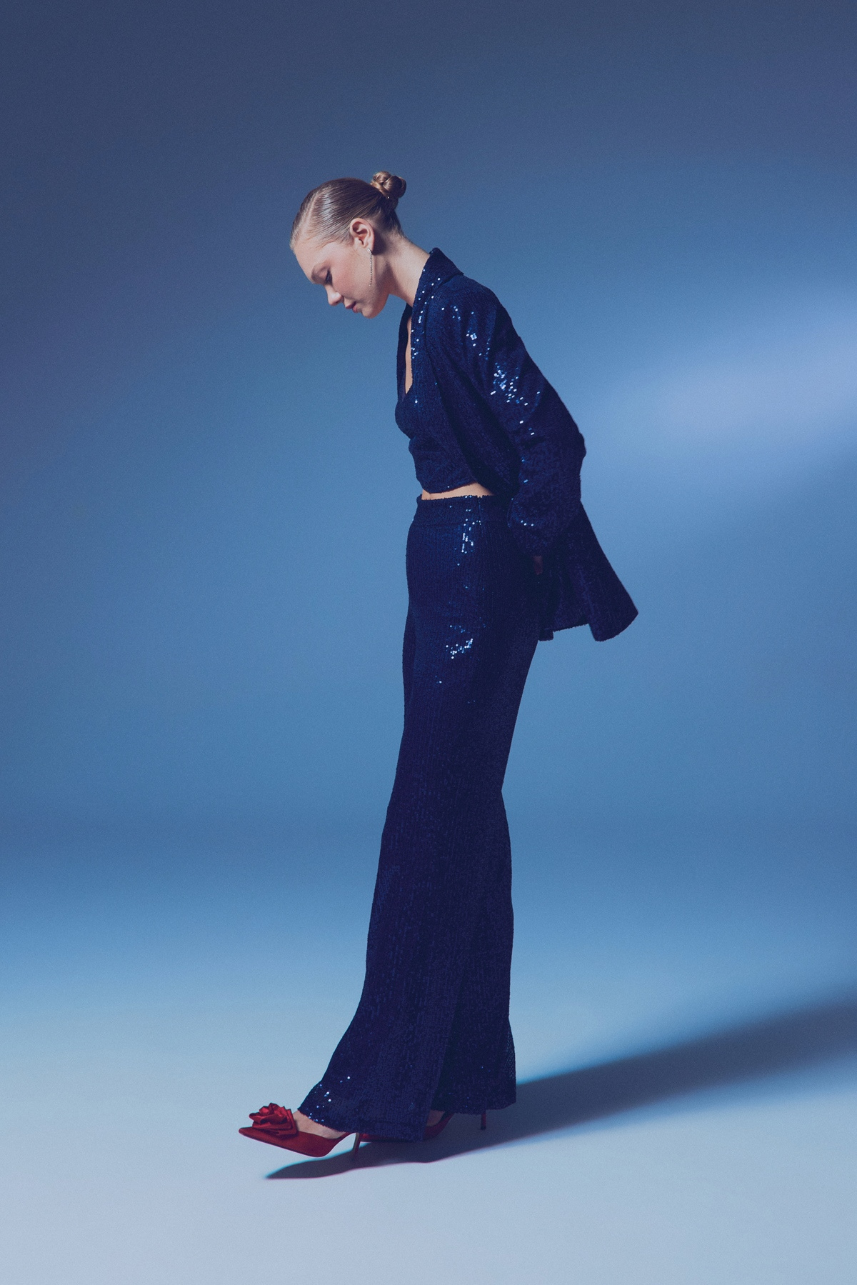 Payetli Salaş Pantolon - LACİVERT