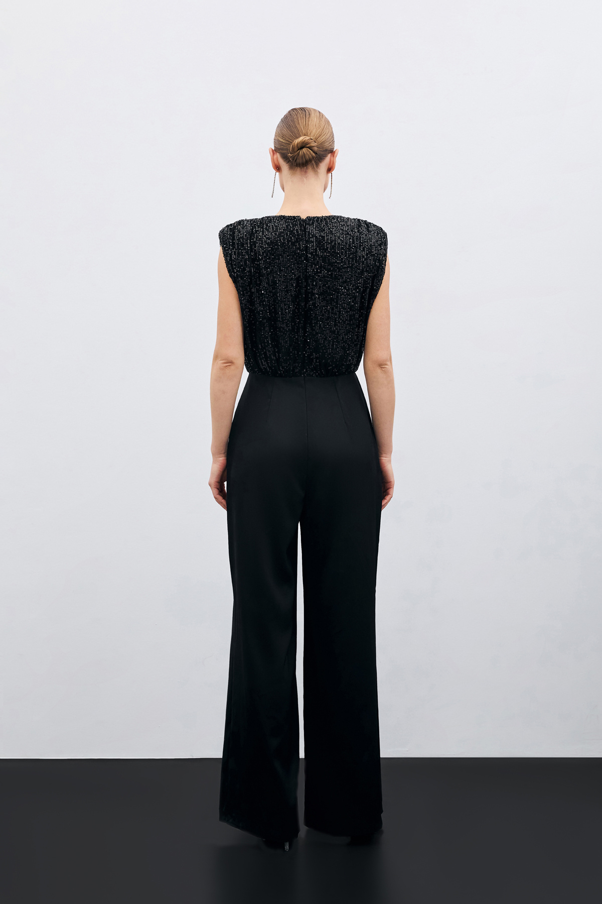 Payetli Saten Tulum - Siyah