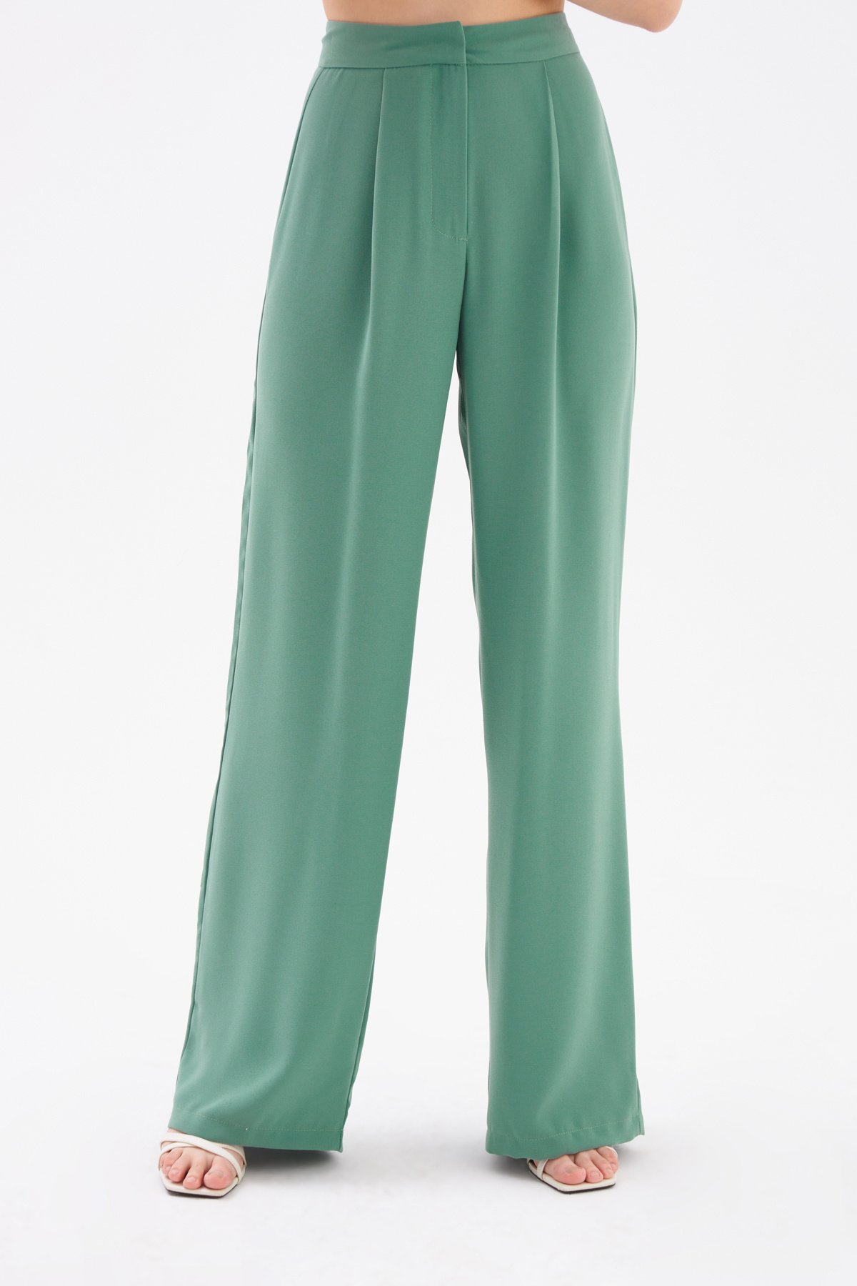 Pileli Krep Pantolon - ÇAĞLA YEŞİLİ
