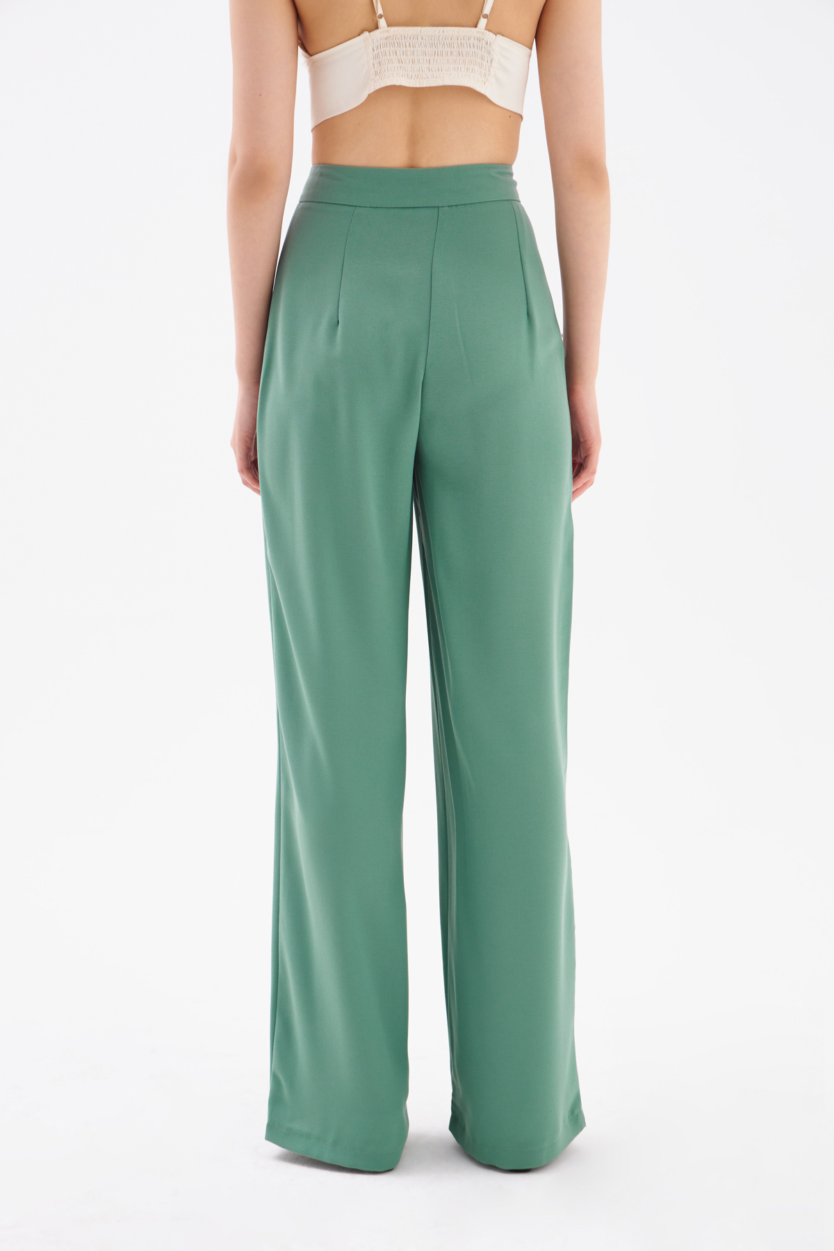 Pileli Krep Pantolon - ÇAĞLA YEŞİLİ