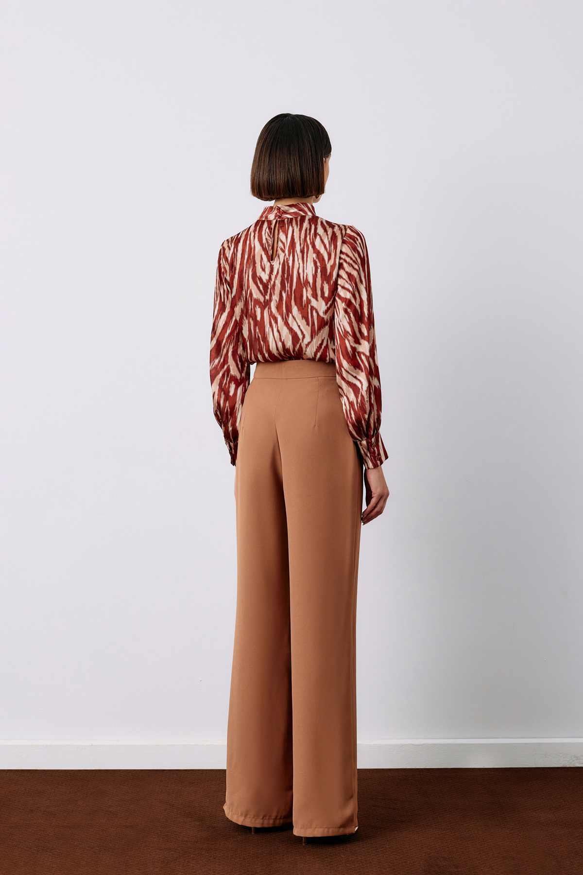 Pleated Crepe Pants - CAMEL