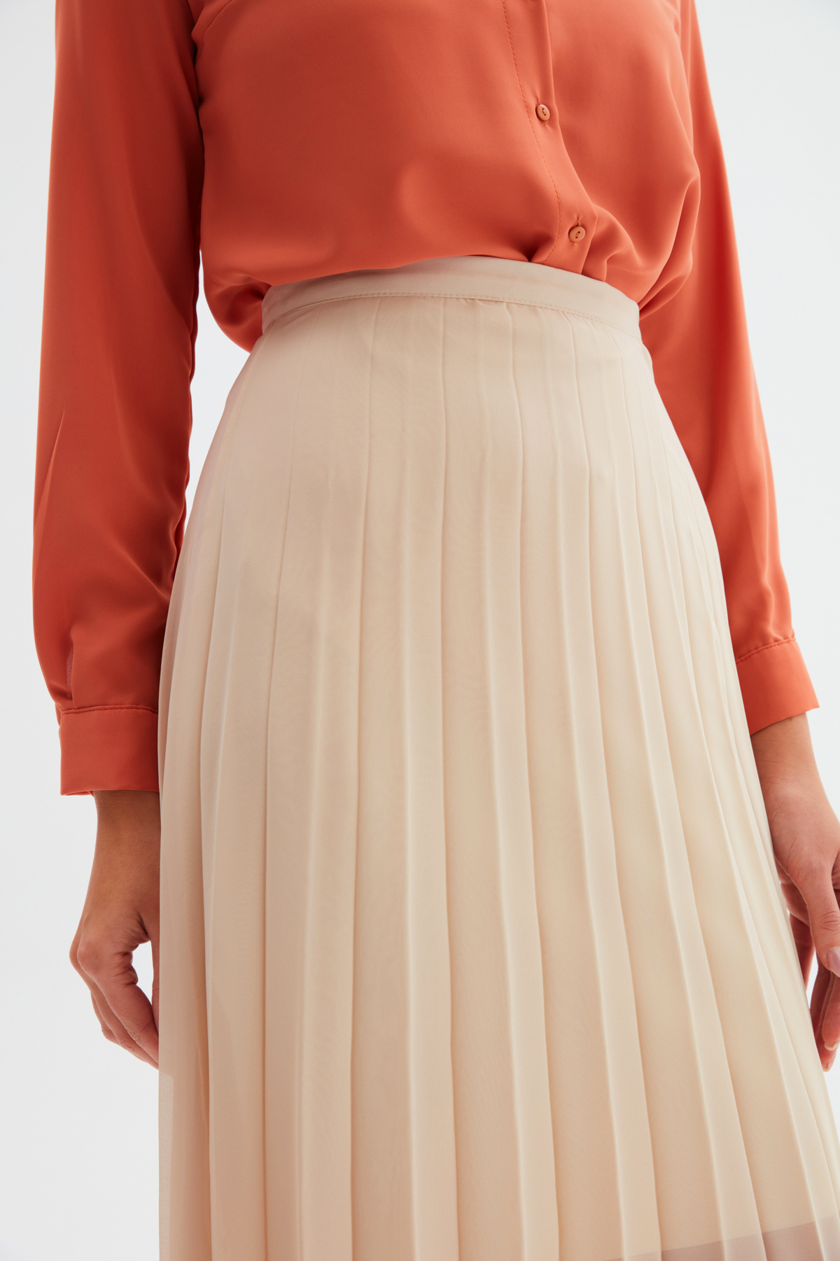 Piliseli Uzun Etek - BEJ