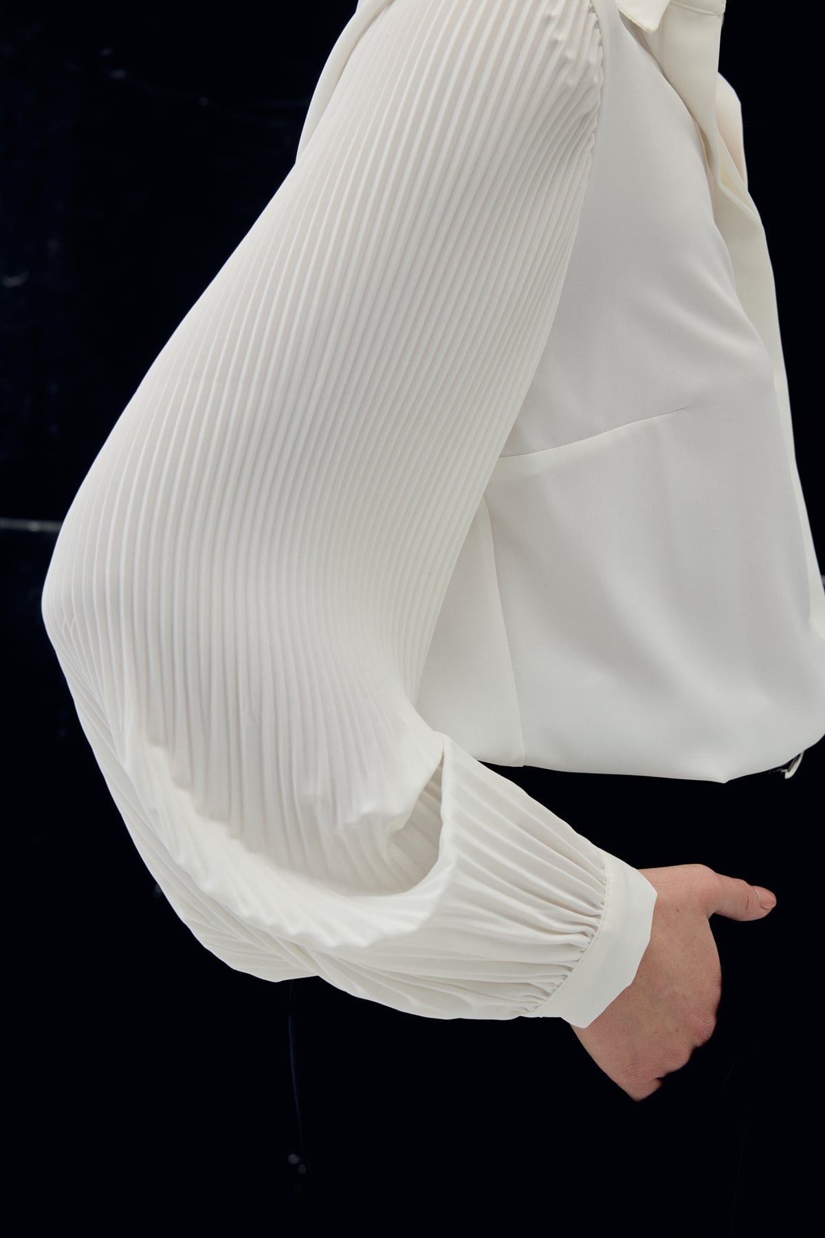 Pleated Sleeve Shirt - Ecru