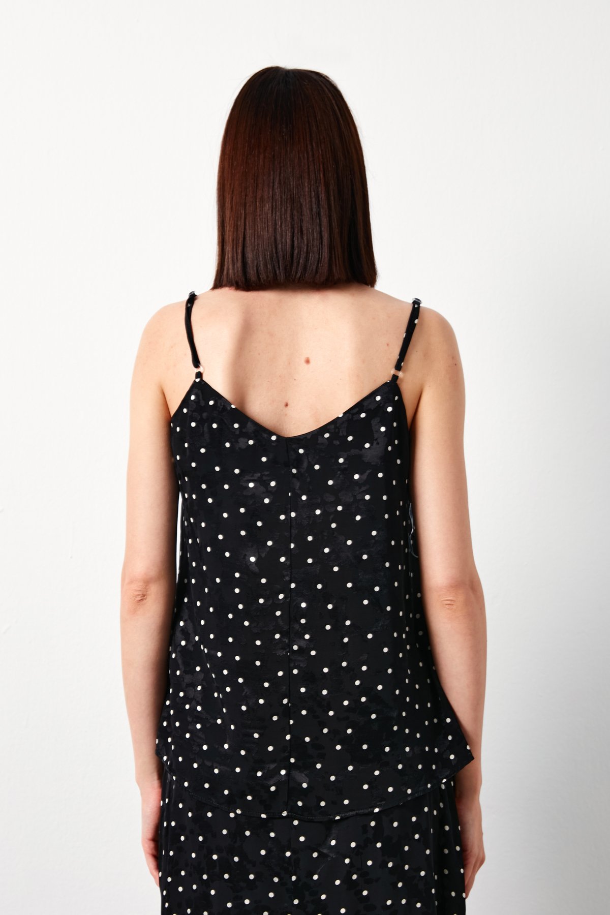 Polka Dot Patterned Blouse - BLACK