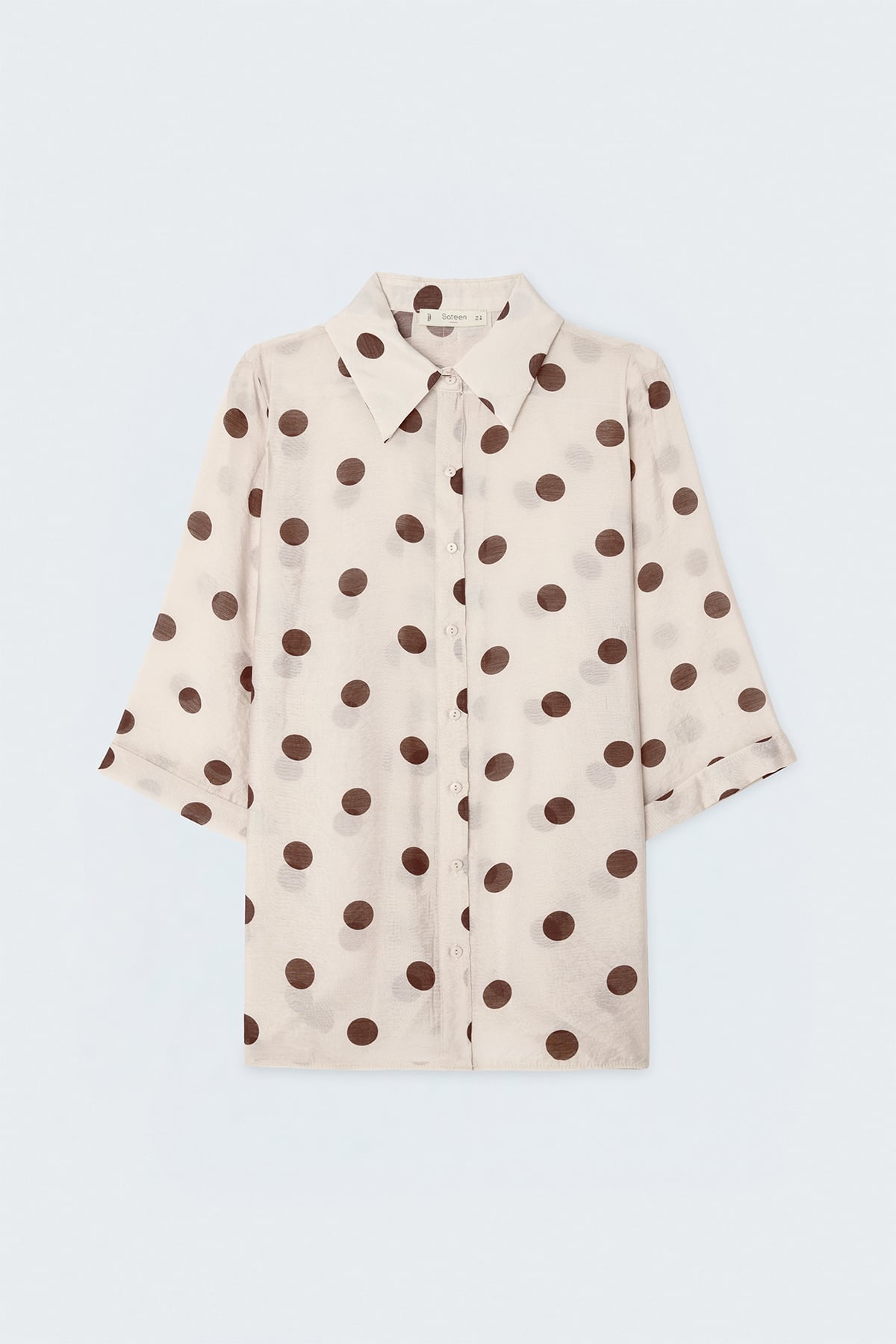 Polka-Dot Shirt - Beıge