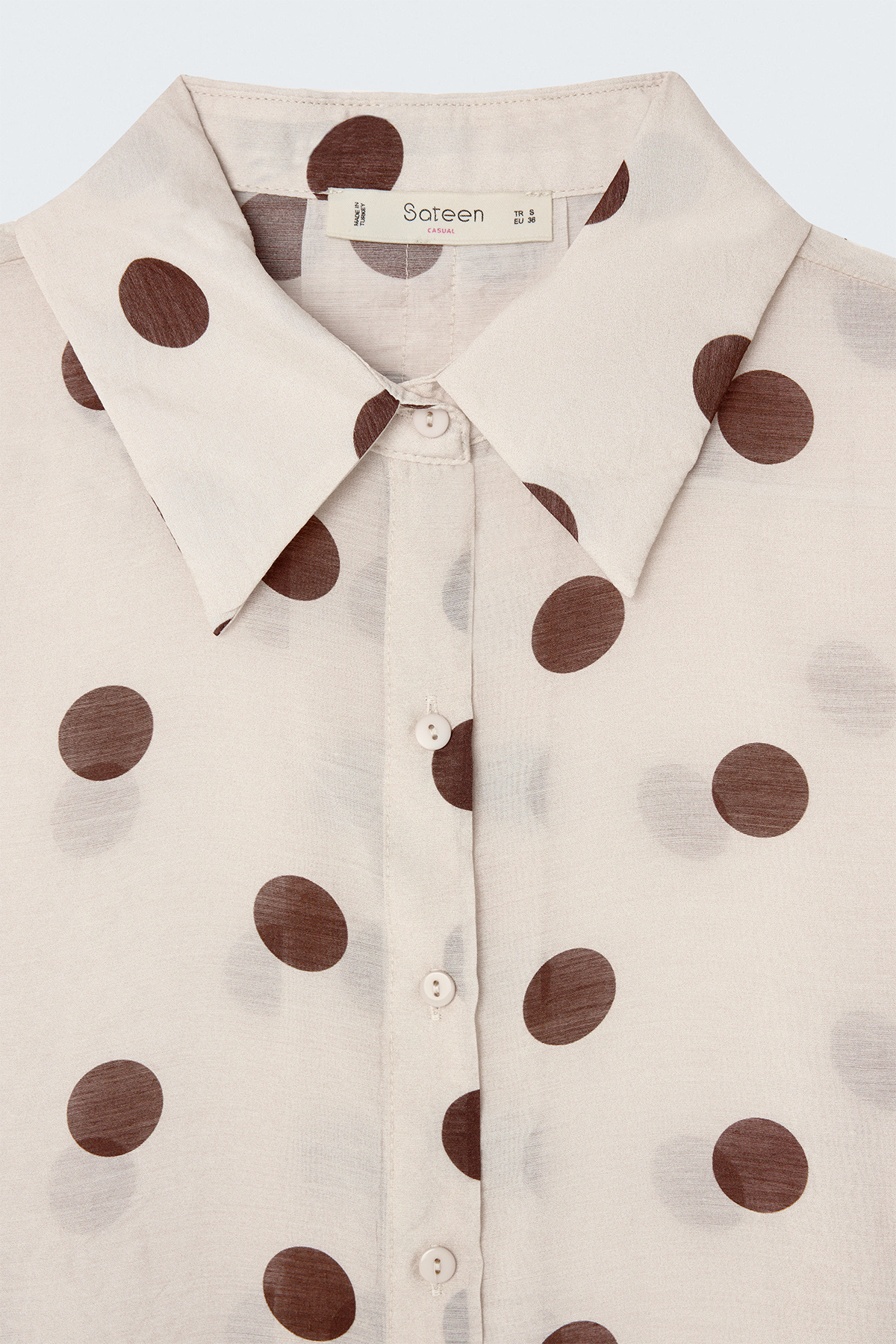 Polka-Dot Shirt - Beıge