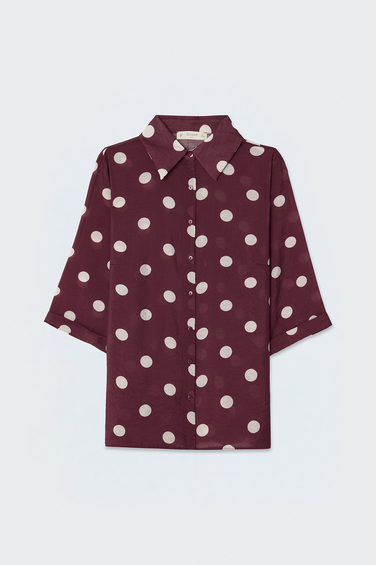 Polka-Dot Shirt - Maroon