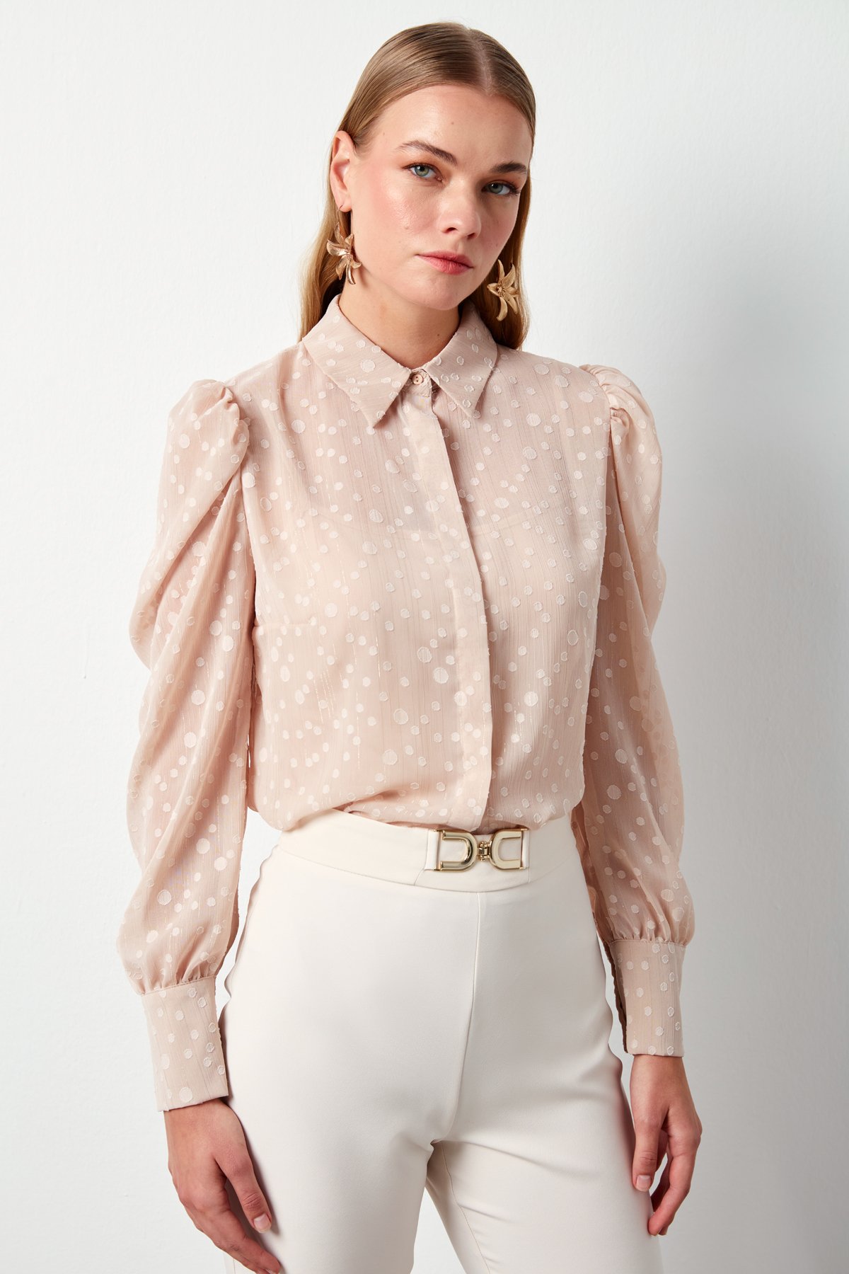 Puantiye Dokulu Gömlek - PUDRA