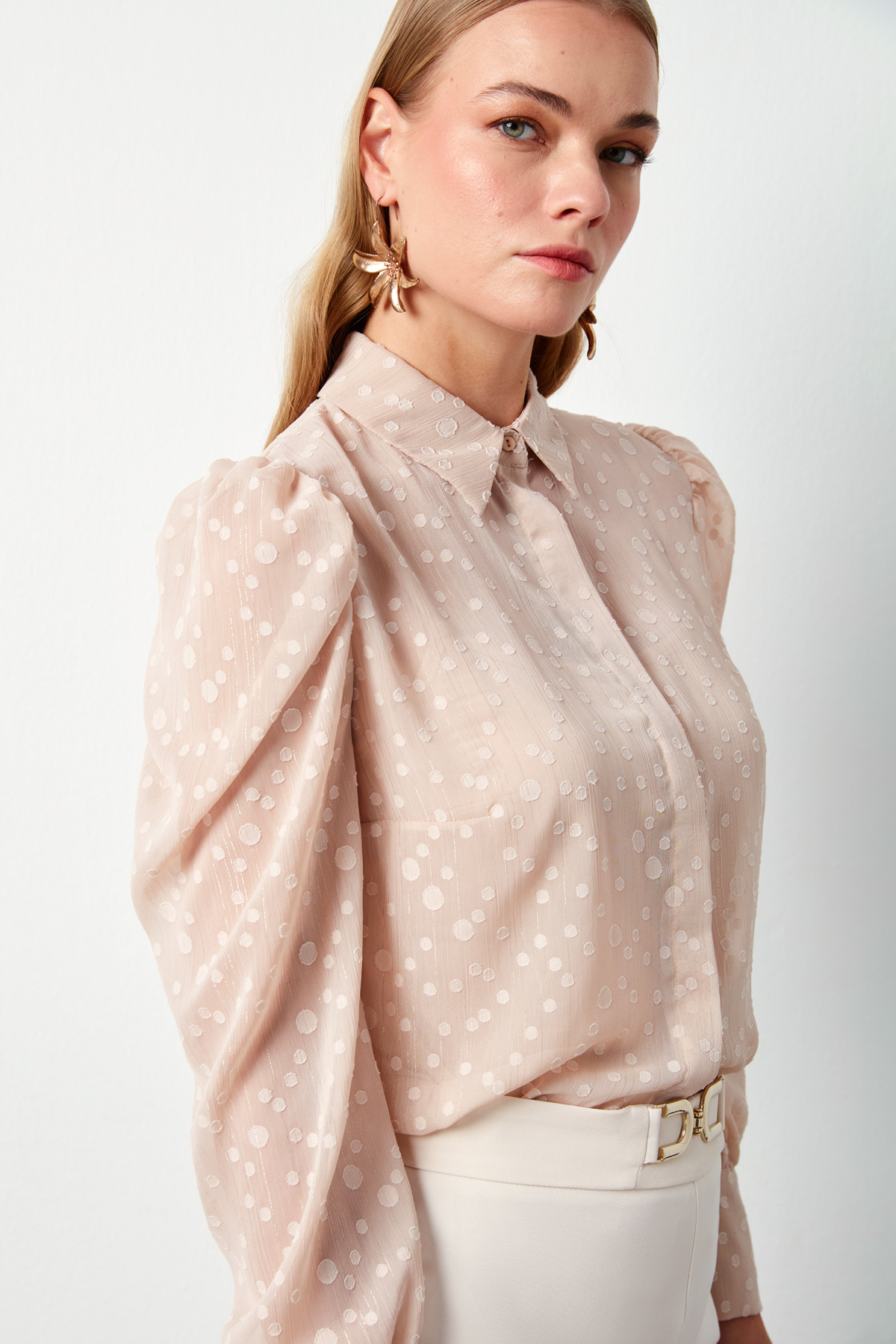 Puantiye Dokulu Gömlek - PUDRA