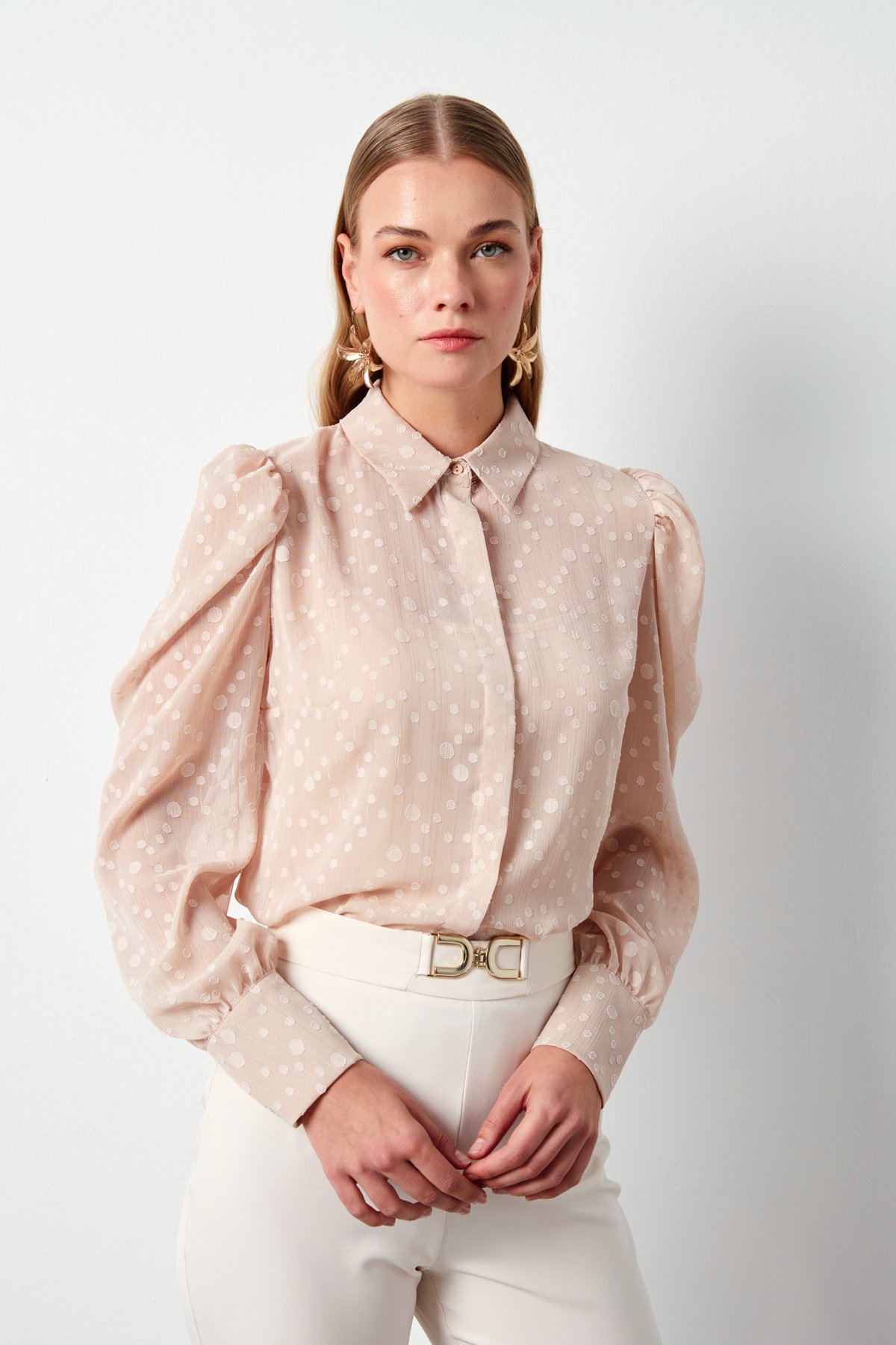 Puantiye Dokulu Gömlek - PUDRA